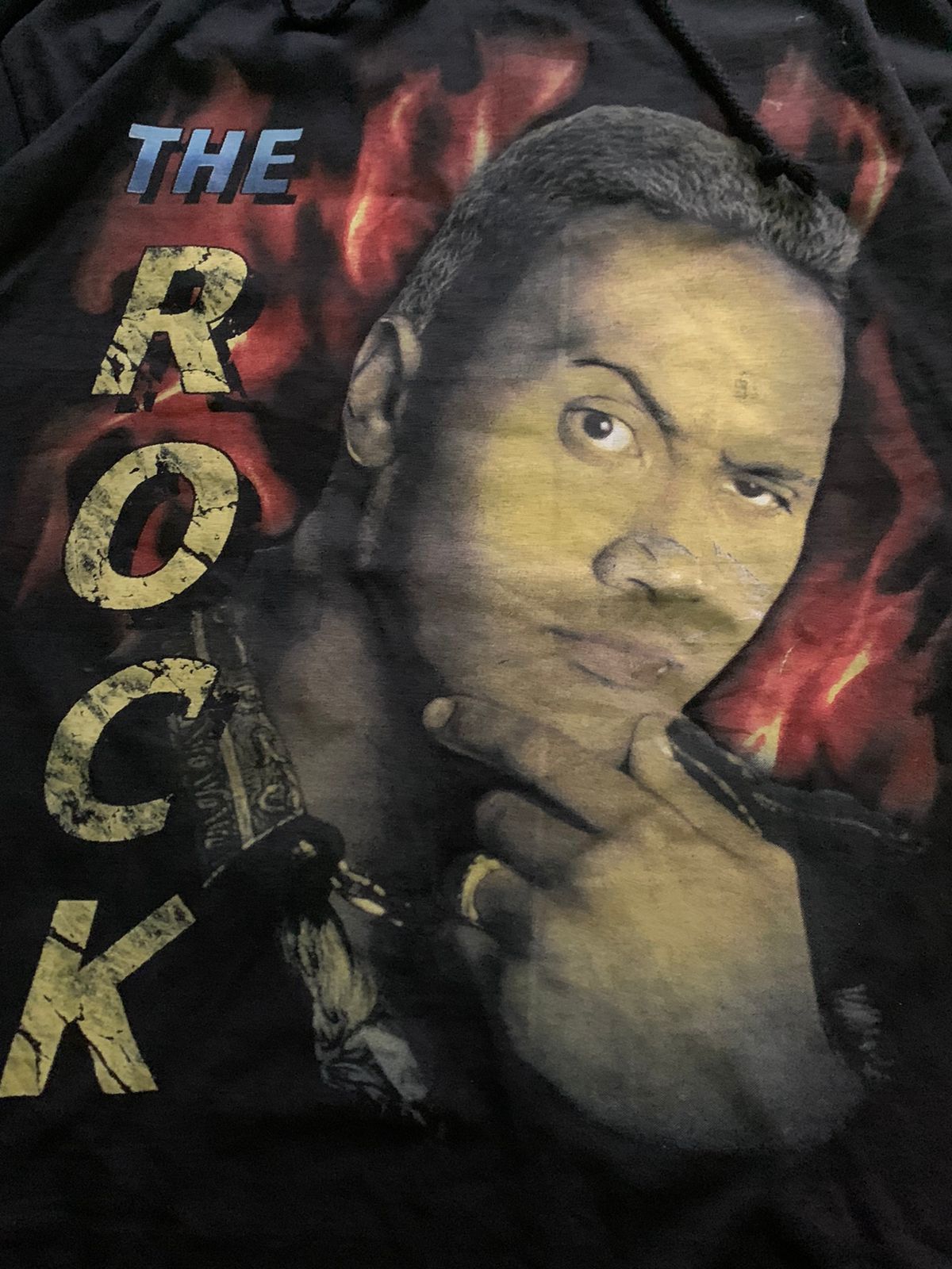 WCW/nWo × WWE × WWF Vintage WWE The Rock Big Print Hoodie Size US L / EU 52-54 / 3 - 3 Thumbnail