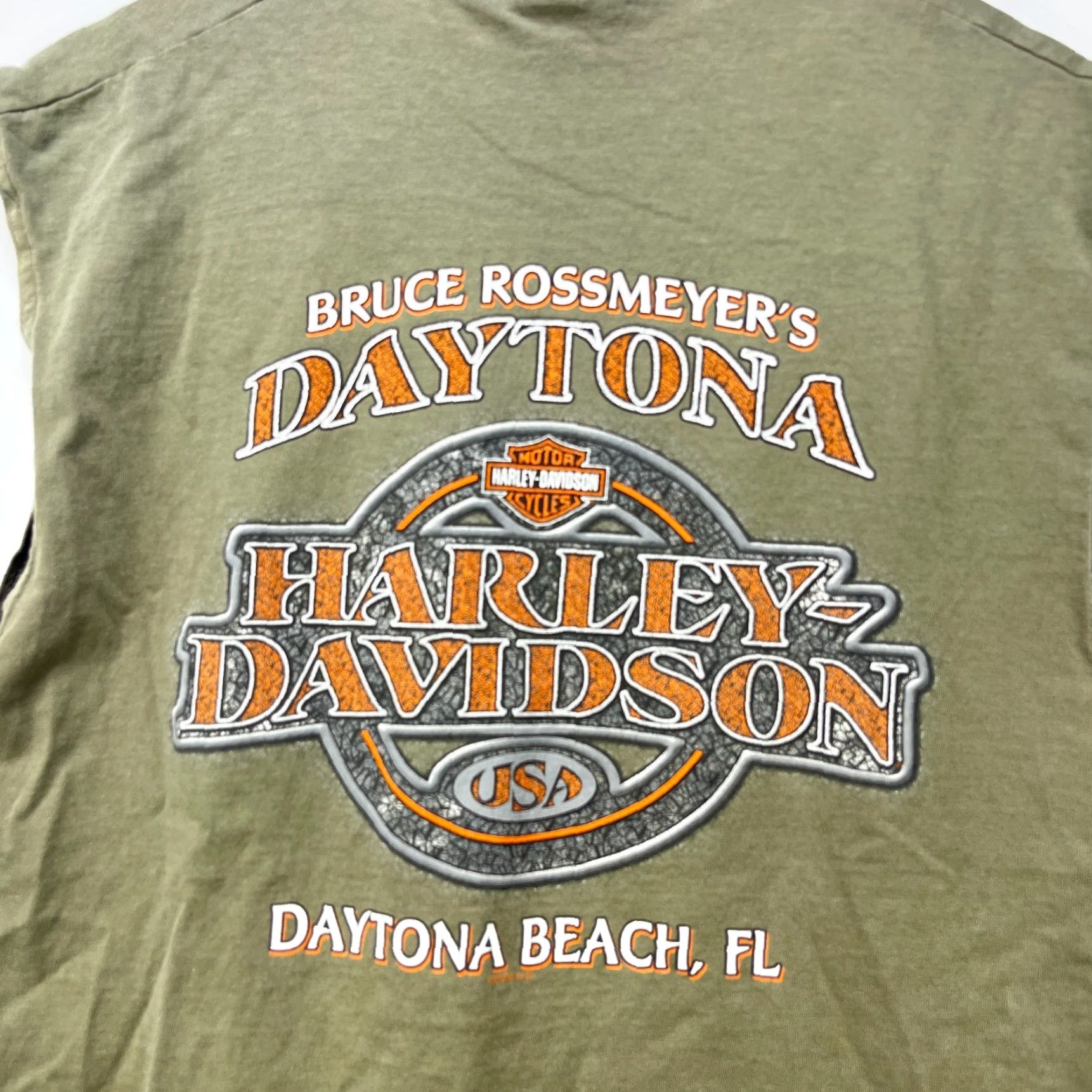 Harley Davidson VINTAGE Harley-Davidson Sleeveless Shirt XL Eagle Green Men T-Shirt Size US XL / EU 56 / 4 - 3 Thumbnail