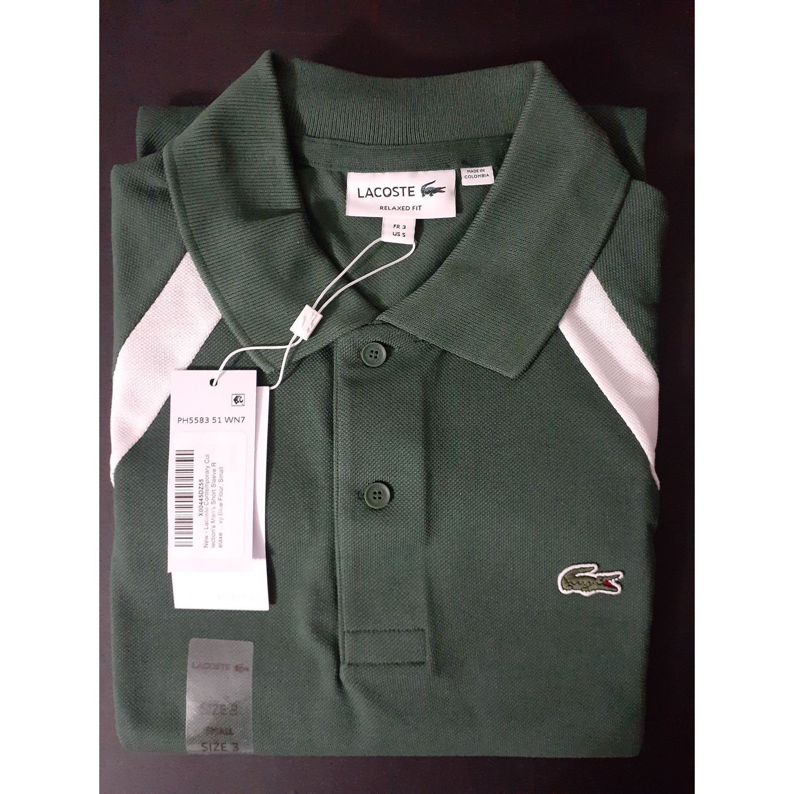 Lacoste Lacoste Mens Short Relaxed Fit Petit Pique Colorblock Polo S Size US S / EU 44-46 / 1 - 2 Thumbnail