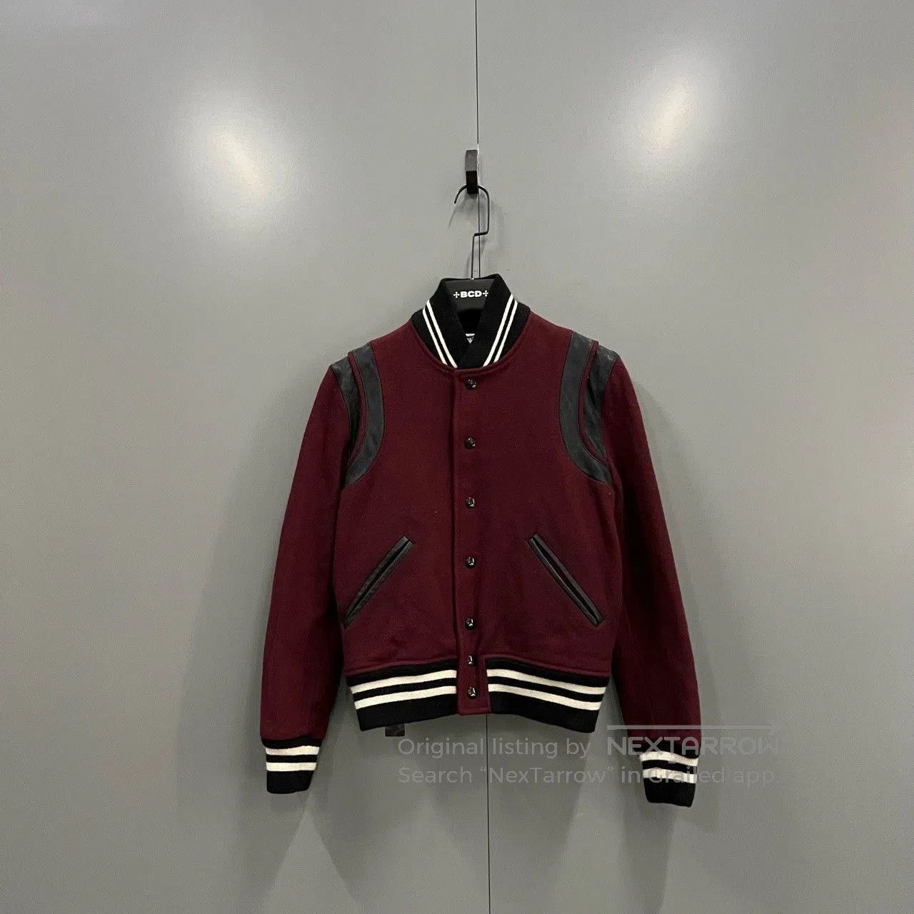 Saint Laurent Paris Saint Laurent Maroon Baseball Jacket. Size US XXS / EU 40 - 1 Thumbnail