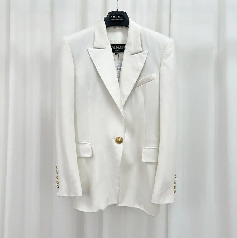 Balmain Balmain White Logo Women's Jacket 0089 Size M / US 6-8 / IT 42-44 - 1 Thumbnail