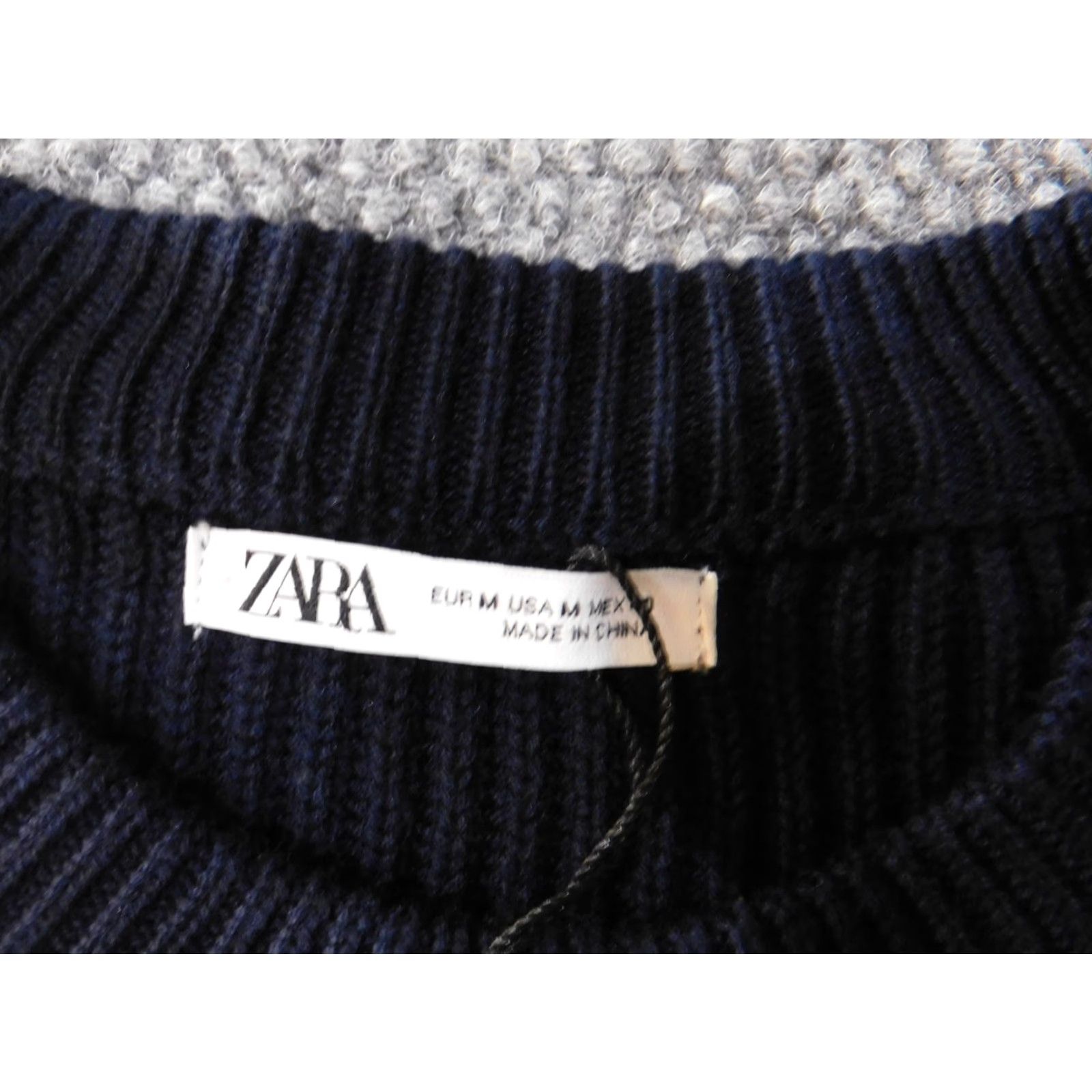 Zara Zara Sweater Men M Blue Crew Neck Pullover Wool Polyester City Knit Knitwear Cable-Knit Casual Modern Regular Size US M / EU 48-50 / 2 - 5 Thumbnail