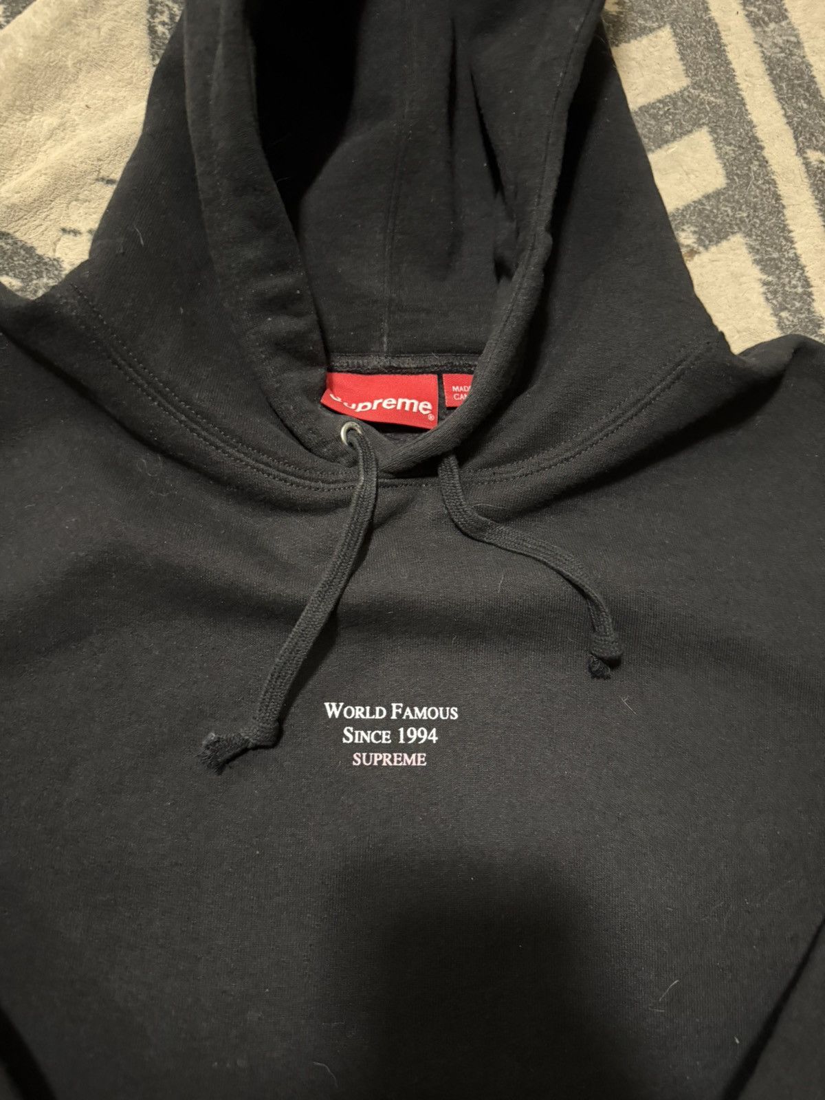 Supreme Supreme World Famous Micro Hooded Sweatshirt Black Size US M / EU 48-50 / 2 - 3 Thumbnail