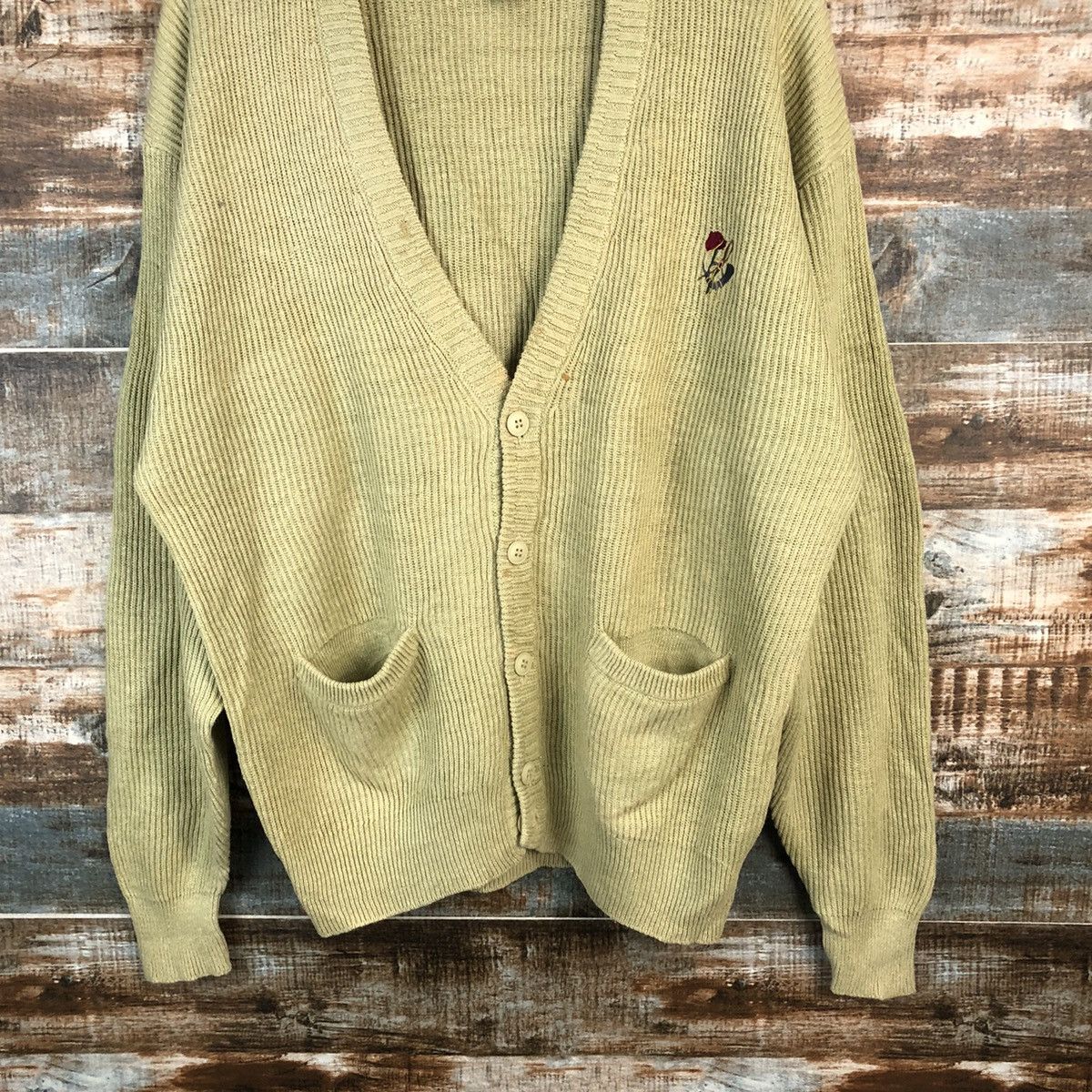 Japanese Brand Japan vintage Green Cardigan Knitwear #A2247 Size US XL / EU 56 / 4 - 3 Thumbnail