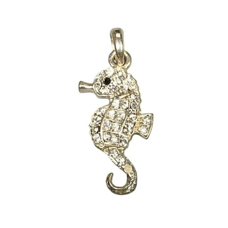 Other Seahorse Rhinestone Pendant Charm Sparkling Crystal 1 inch Size ONE SIZE - 1 Thumbnail