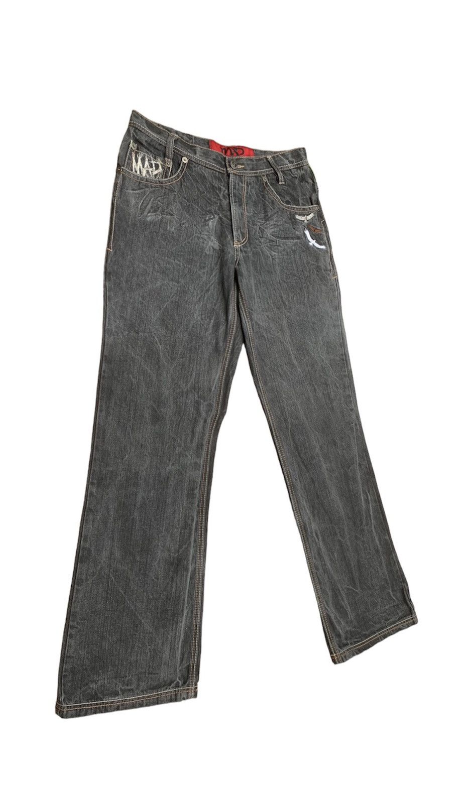 Art Comes First Mad Fashion Embroidered and Paint Print Denim Pants Size US 32 / EU 48 - 4 Thumbnail