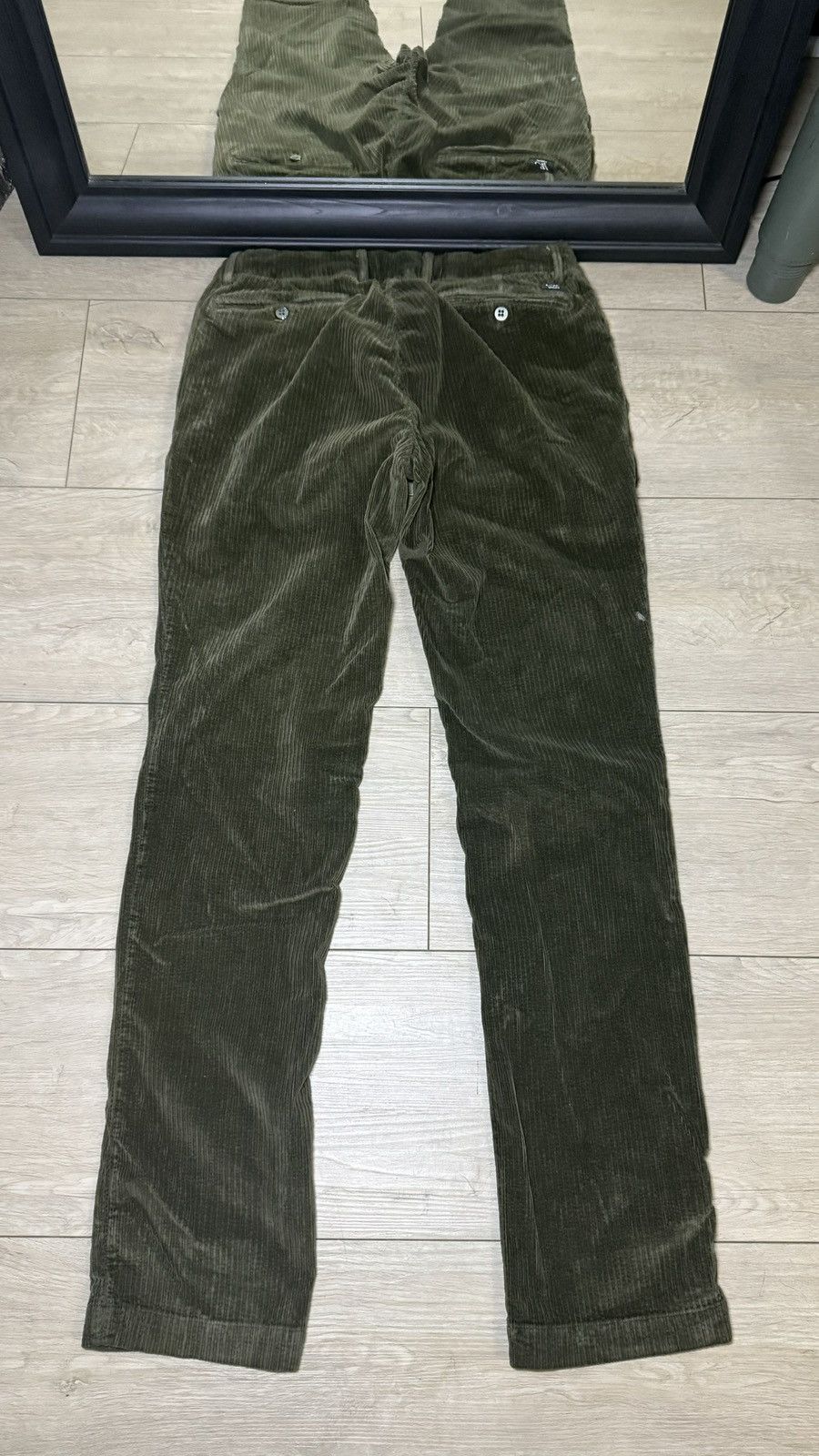 Other Y2K 2000s Hunter Green Corduroy 34 x 30 Slim Straight Pants Size US 34 / EU 50 - 2 Thumbnail