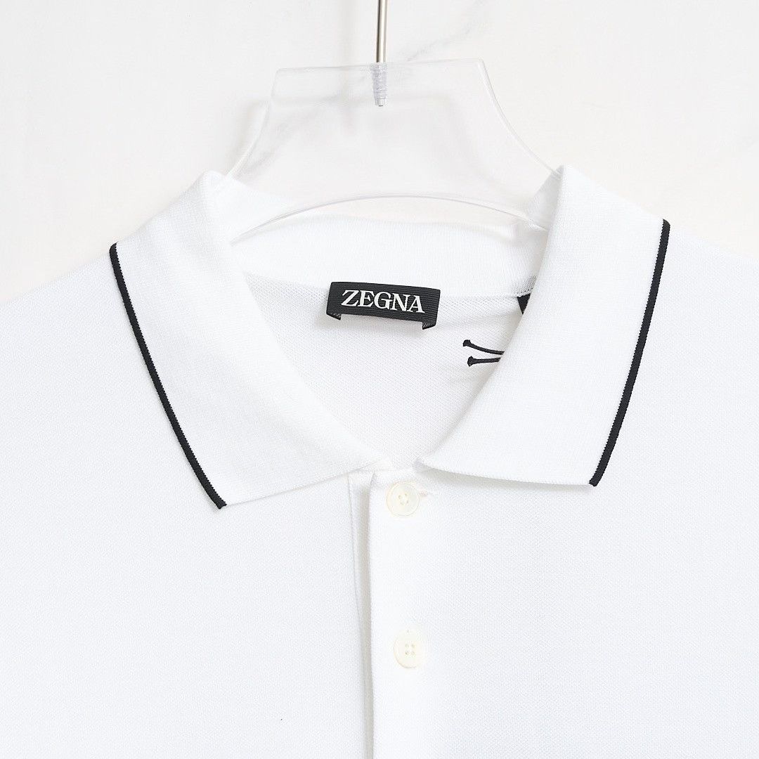 Ermenegildo Zegna ZEGNA Men's Logo Stripe Polo Shirt Size US M / EU 48-50 / 2 - 4 Thumbnail