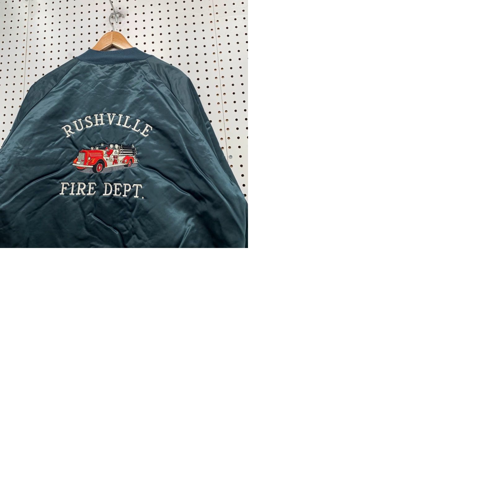 Vintage VINTAGE Ark Jacket Mens 3XL Blue Satin Bomber Jacket Fire Department Rushville NY? Size US XXL / EU 58 / 5 - 9 Thumbnail