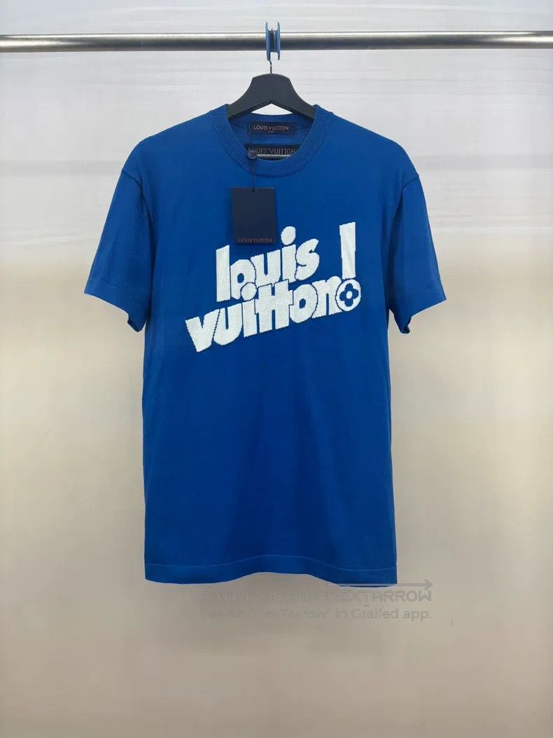 Louis Vuitton Louis Vuitton Blue and white knitted logo short sleeve Size US XL / EU 56 / 4 - 1 Thumbnail