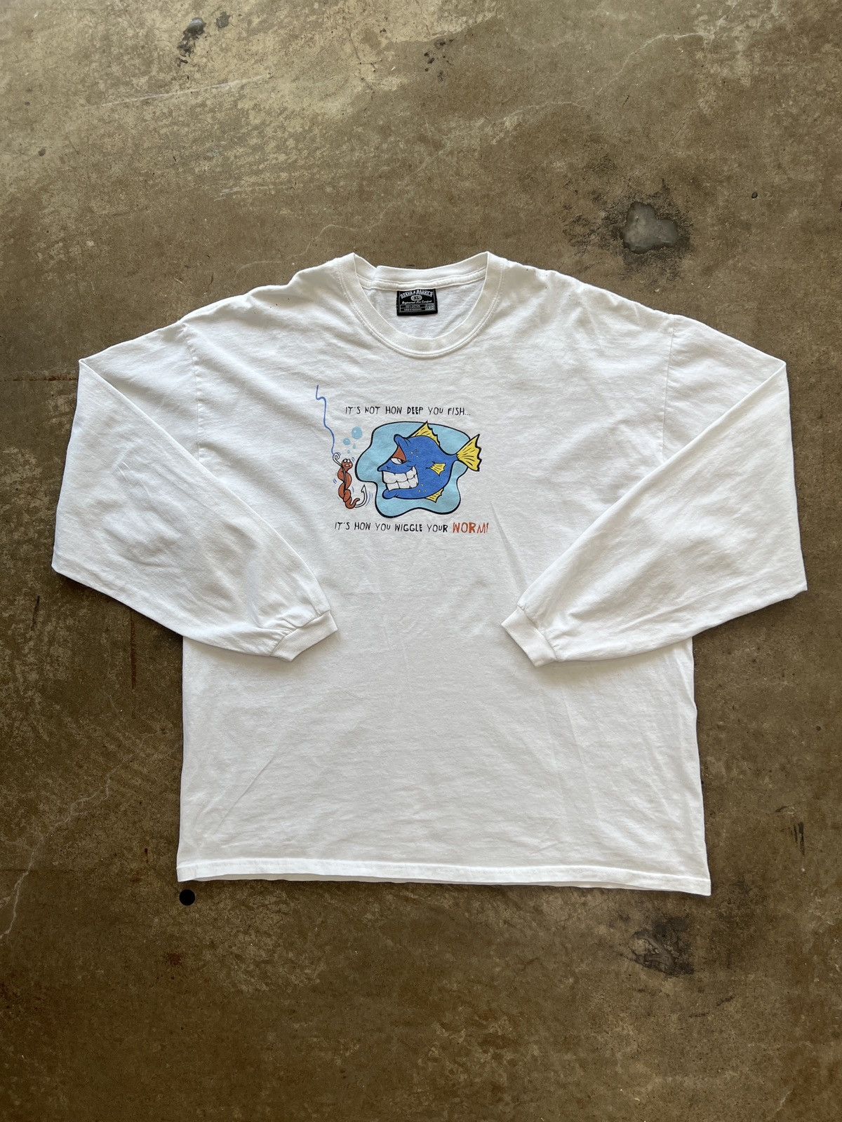 Vintage Vintage 90s Fishing Wiggle Your Worm Long Sleeve Tee XL Size US XL / EU 56 / 4 - 2 Thumbnail