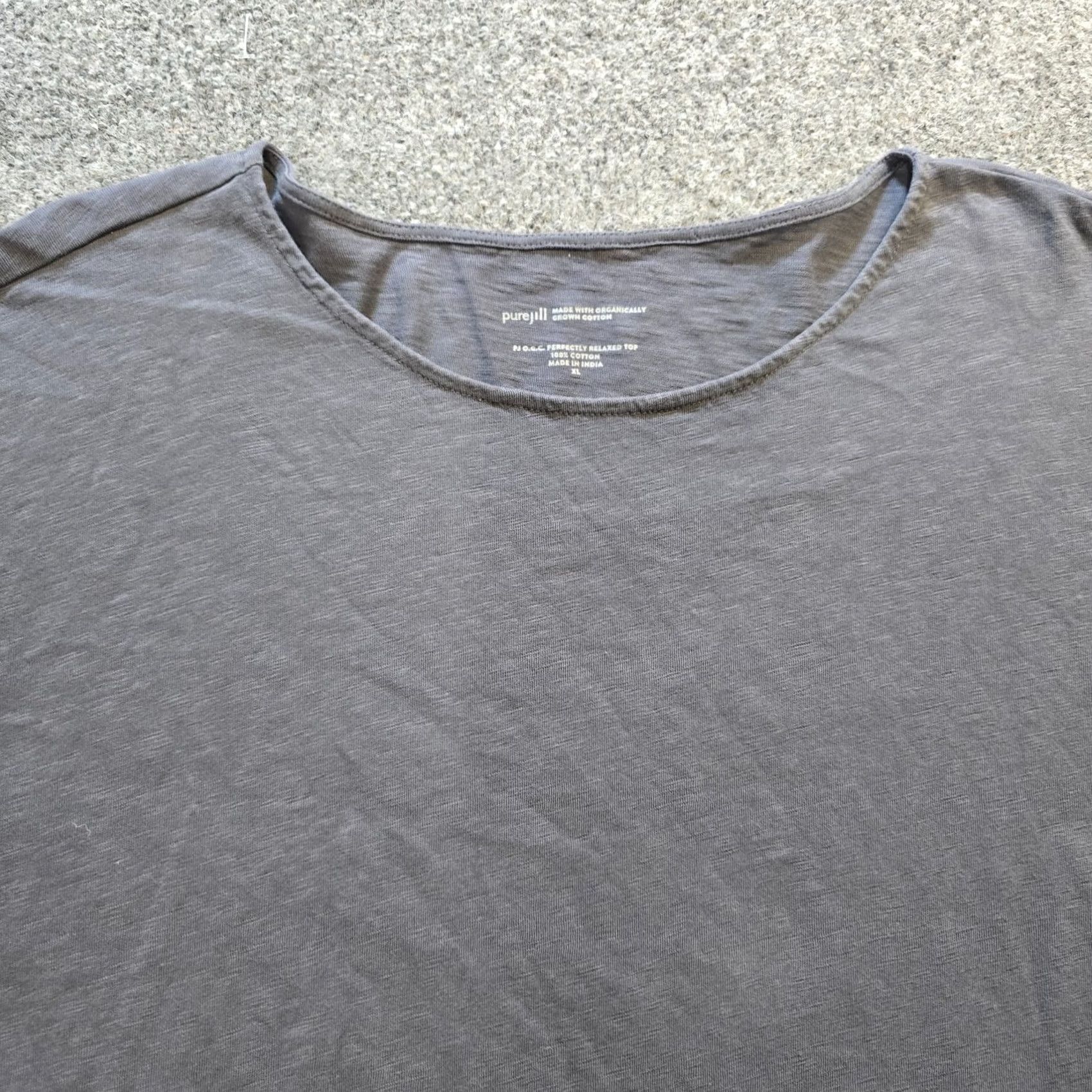 J. Jill J. Jill Top Womens XL Gray 3/4 Sleeve Stretch Relaxed Lagenlook Shirt Blouse Womens Mens? Size XL / US 12-14 / IT 48-50 - 2 Thumbnail
