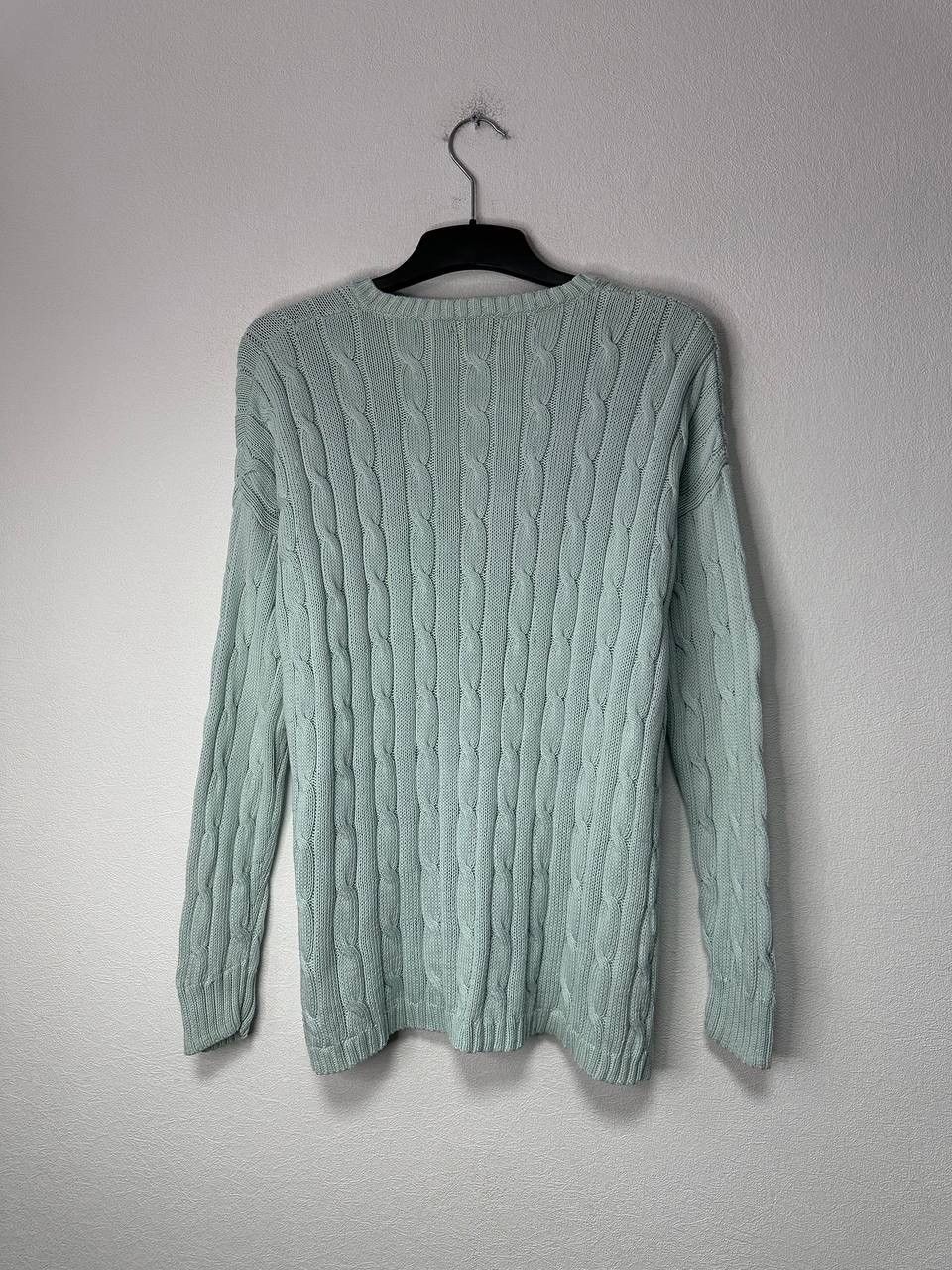 Polo Ralph Lauren Polo Ralph Lauren Cable Knit Sweater Mint Pima Cotton S Y2K Size S / US 4 / IT 40 - 10 Thumbnail