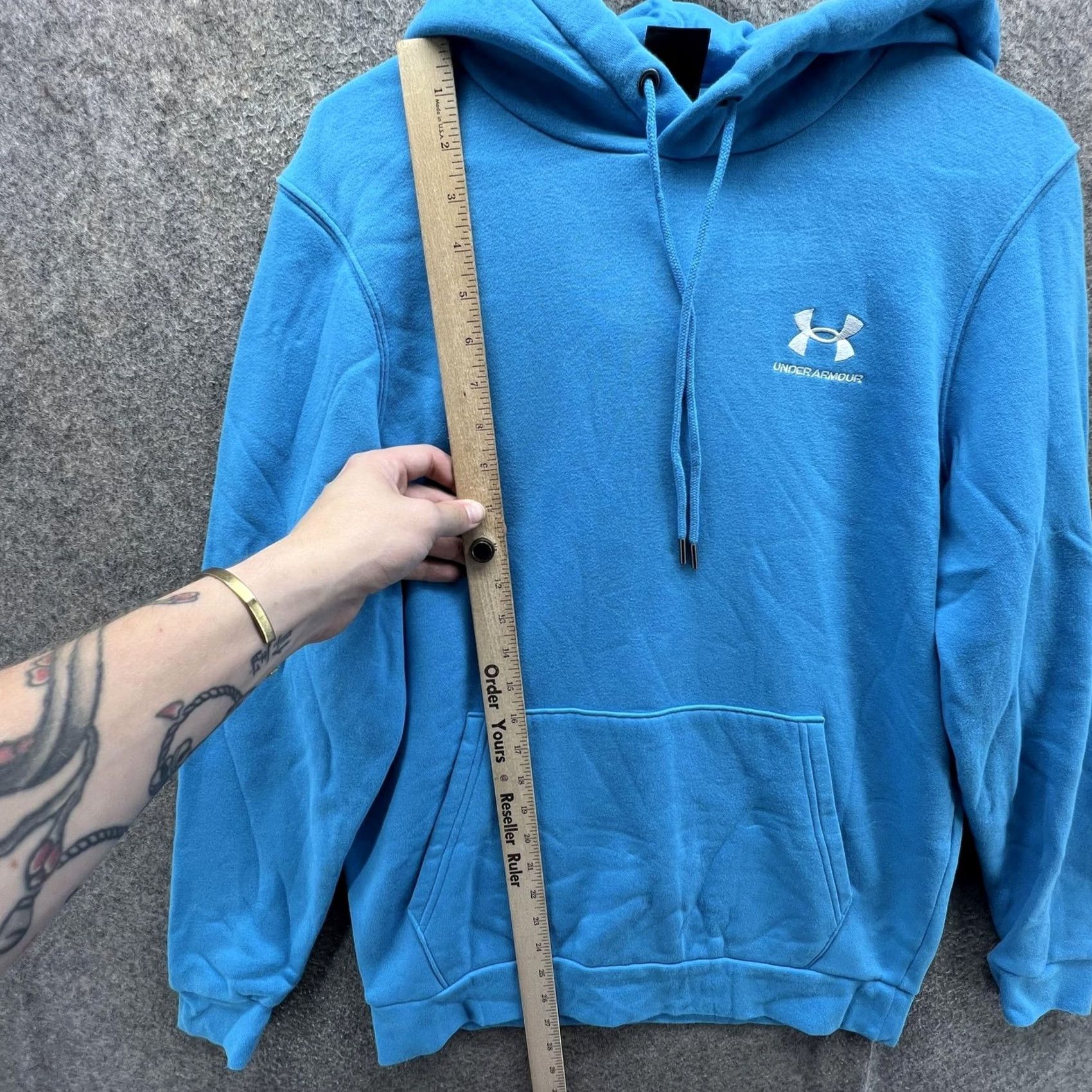 Under Armour Under Armour Hoodie Mens Small Blue Pullover Fleece Sweatshirt Logo Athletic Regular Fit Crew Neck Long Sleeve with Pockets Size US S / EU 44-46 / 1 - 7 Thumbnail