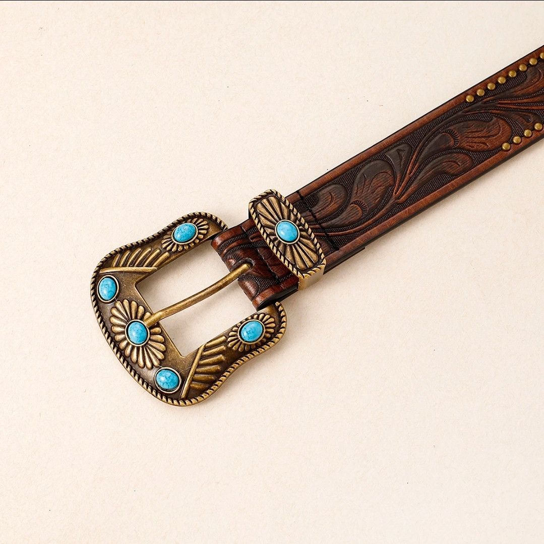 Japanese Brand Western Denim Buckle Belt Size ONE SIZE - 2 Thumbnail