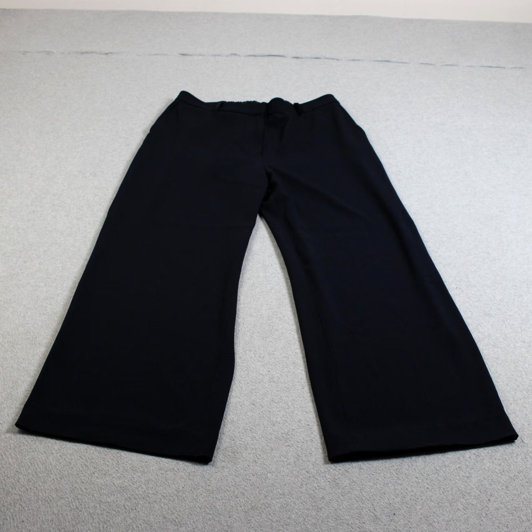 Vintage VINTAGE? No. The Fold Blue Dress Pants Women 10 Wide Leg Crepe Elastic Waist Office Work Heritage Size 32" / US 10 / IT 46 - 2 Thumbnail