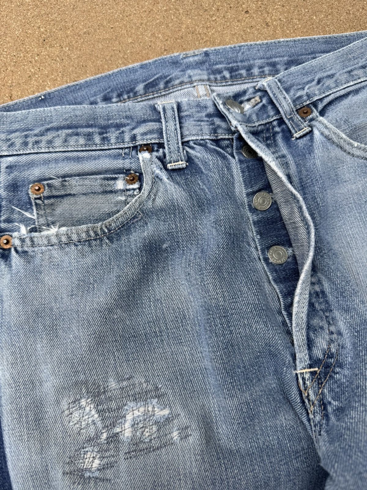 Levi's × Vintage Vtg 70’s Levis 501xx Redline Selvedge Distressed Jeans 29x28 Size US 29 - 5 Thumbnail