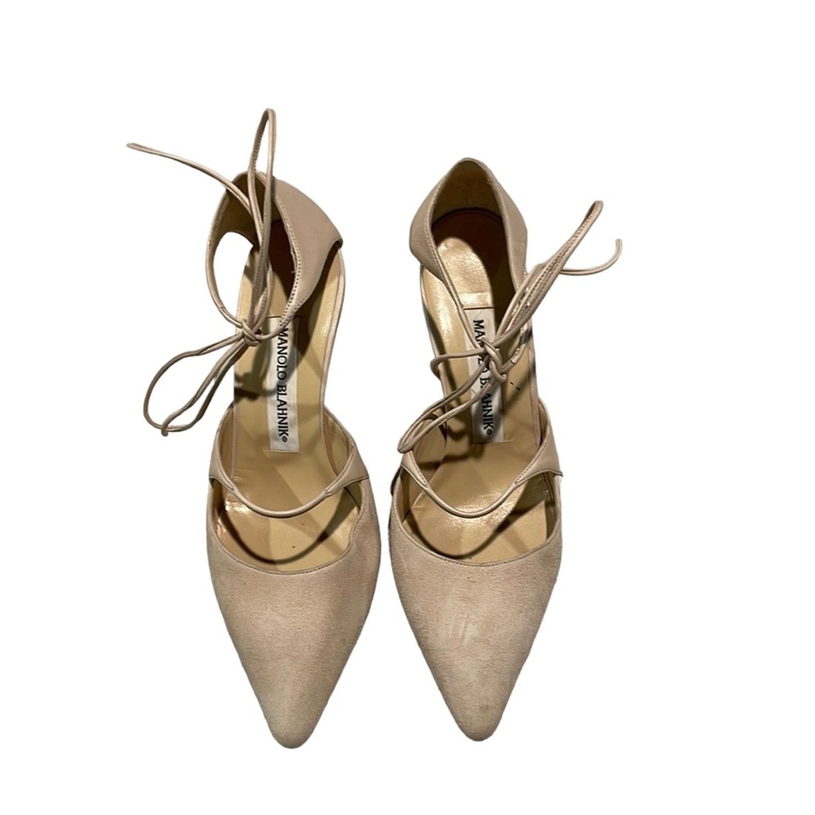 Manolo Blahnik Manolo Blahnik blush lace up heels size 36 Size US 6 / IT 36 - 2 Thumbnail