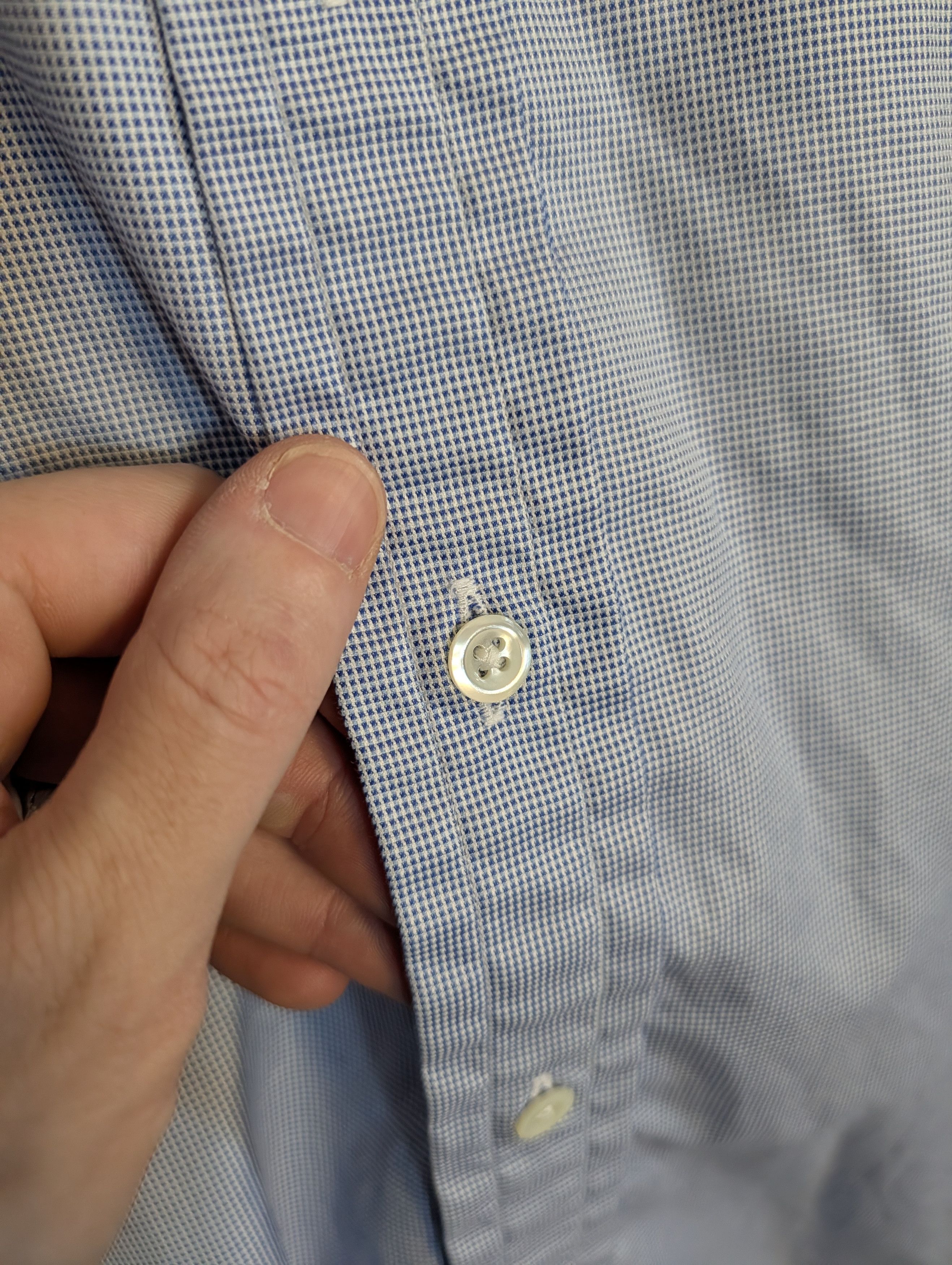 Hamilton Bespoke light blue pinpoint French Cuff MiUSA shirt Size US XXL / EU 58 / 5 - 3 Thumbnail