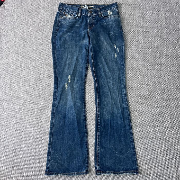 Vintage Y2K Madison Low Rise Flared Jeans 4 30x33 Vtg Blue Grunge | Grailed