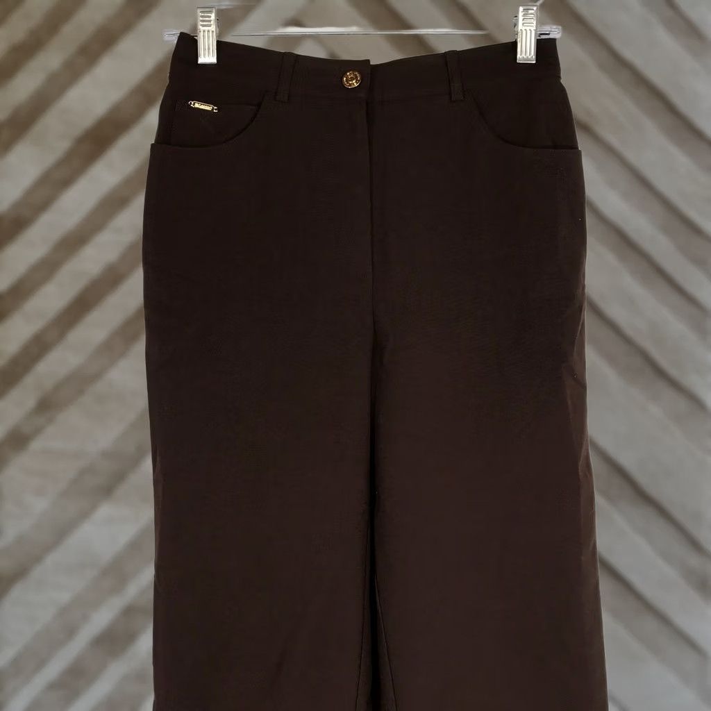 Vintage St John Sport by Marie Gray Espresso Brown Straight Leg Trousers Size 2 Size 26" / US 2 / IT 38 - 1 Thumbnail