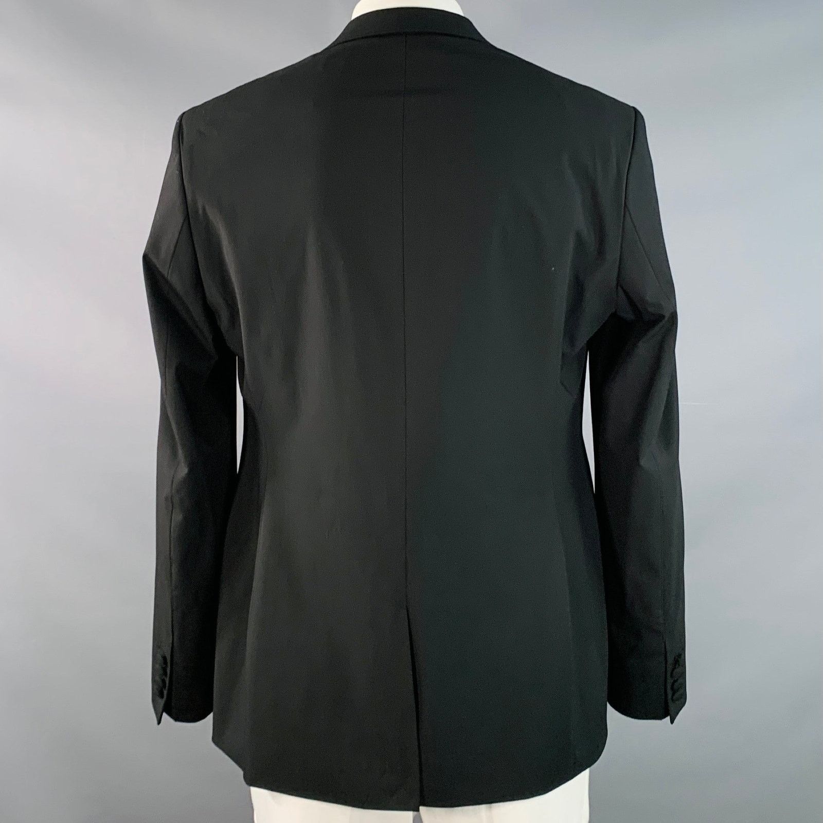 Other NOAK Long Black Polyester Blend Peak Lapel Tuxedo Jacket Size 42L - 4 Thumbnail