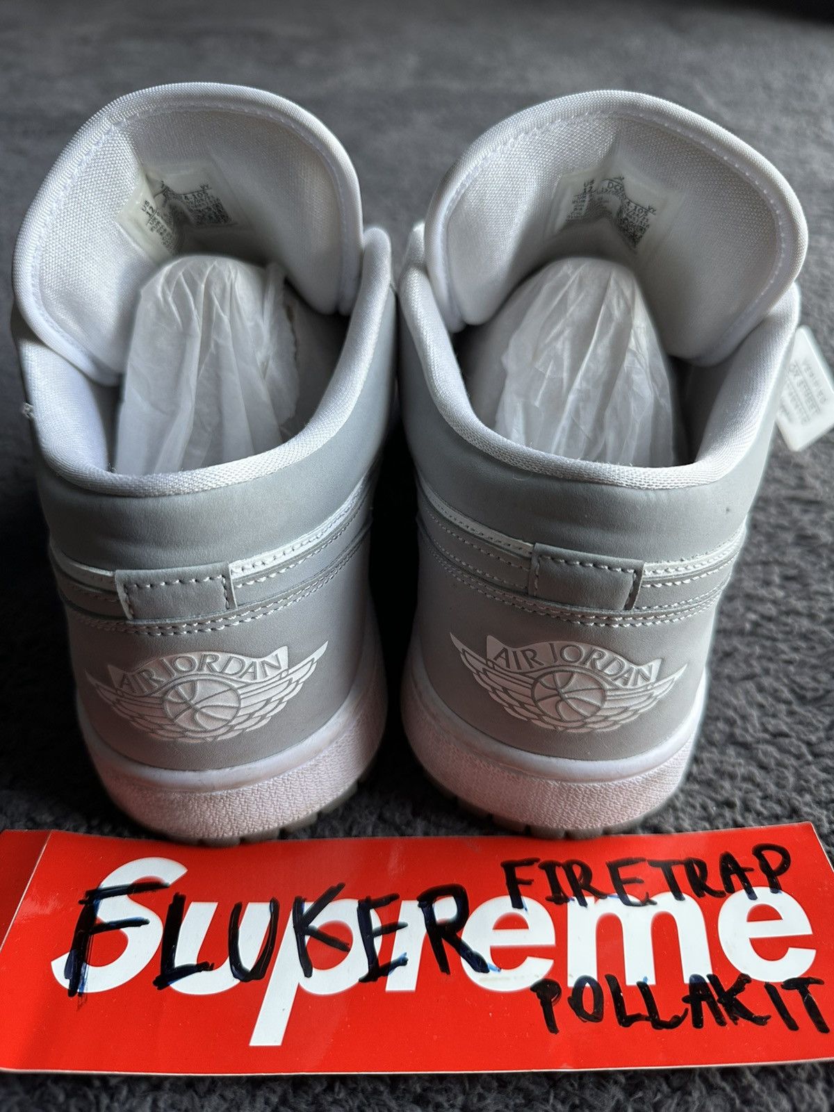 Jordan Brand Nike Air Jordan 1 Low 'white Wolf Grey' Used 8/10 size 10US Size US 10 / EU 43 - 4 Thumbnail