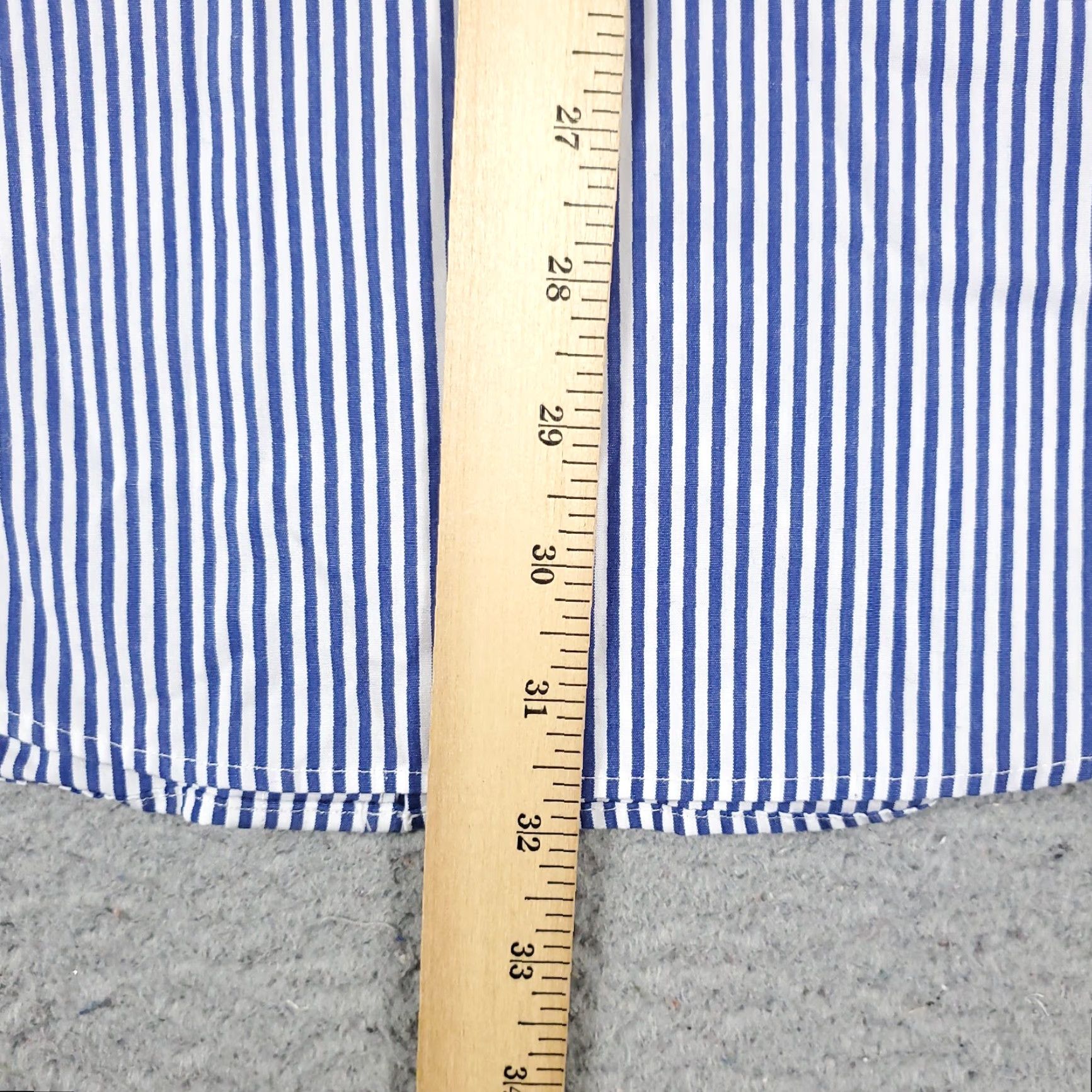 Ralph Lauren Ralph Lauren Dress Shirt Men 16 Blue Striped Button Up Long Sleeve Non-Iron Pockets 100% Cotton Modern Classic Mens Size 42R - 5 Thumbnail