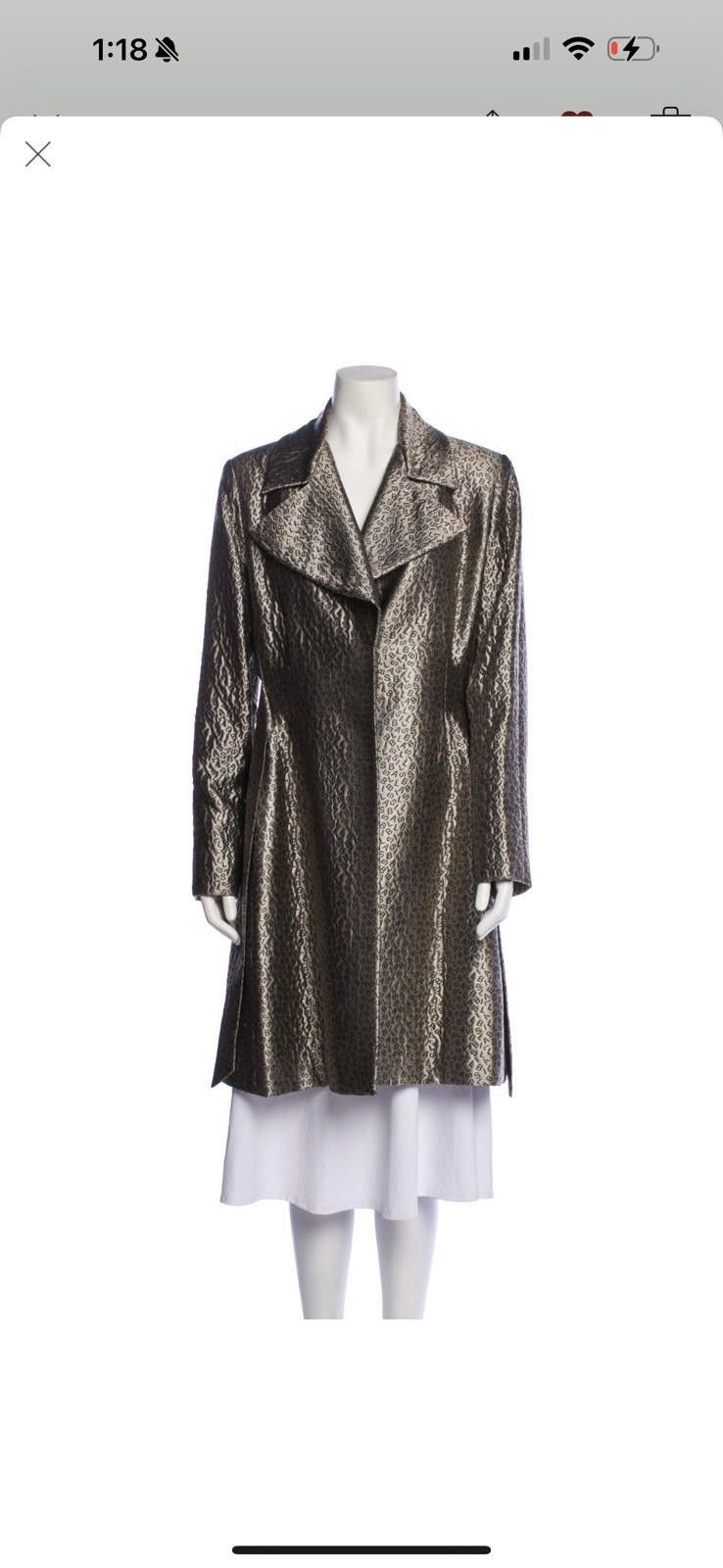Bill Blass Bill Brass Silver Logo Embossed Waisted Blazer Coat Sz12/M-L Size XL / US 12-14 / IT 48-50 - 4 Thumbnail