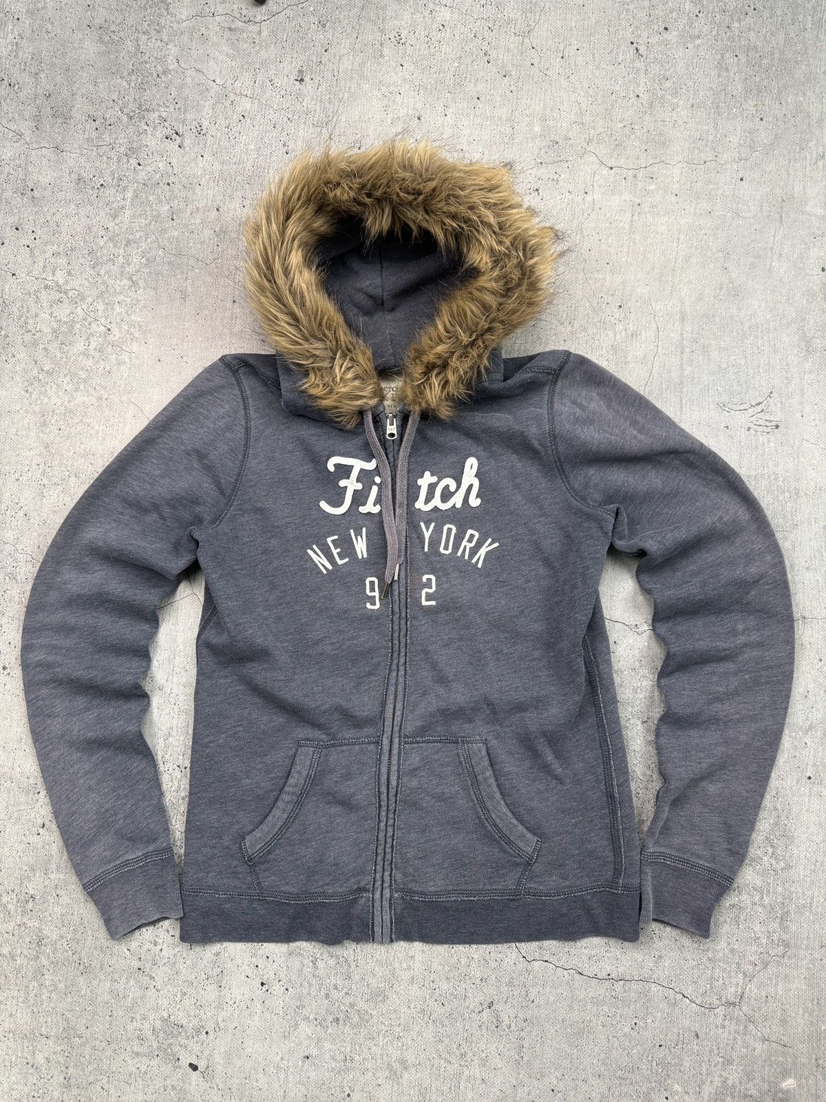 Abercrombie & Fitch Vintage Abercrombie And Fitch Fur Zip Hoodie Size US L / EU 52-54 / 3 - 2 Thumbnail
