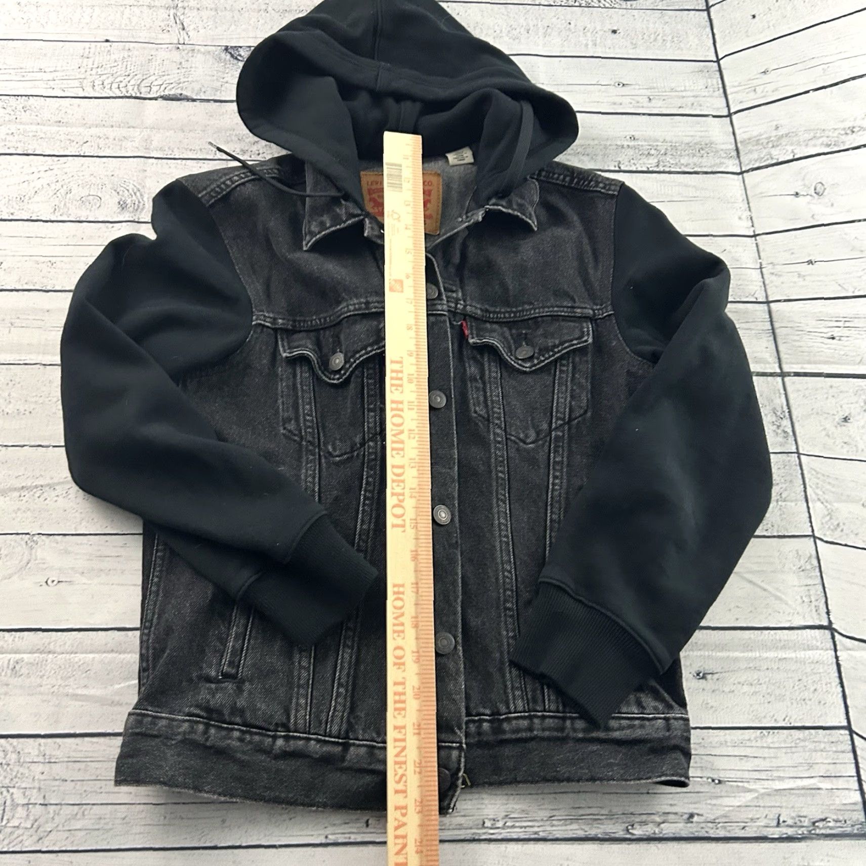 Levi's Levi's Black Wash Denim Sweatshirt Jacket Women's Small Shirt Womens Size S Black Denim Jacket Size S / US 4 / IT 40 - 2 Thumbnail