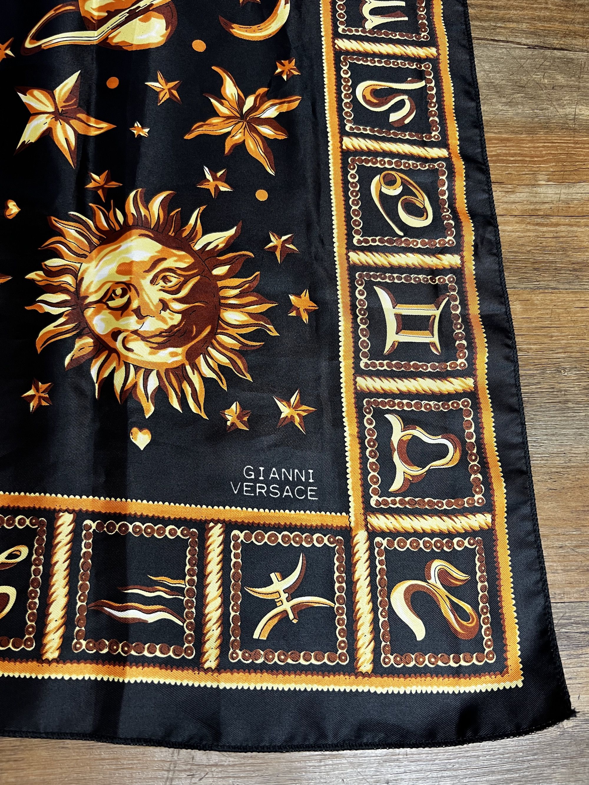 Versace Vintage 1980's-1990's Gianni Versace Zodiac Silk Scarf Size ONE SIZE - 6 Thumbnail