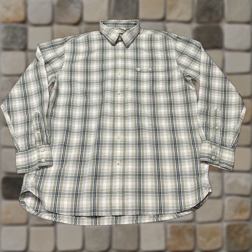 Timberland Timberland Shirt Button-Down Plaid Long Sleeve Green White Mens Large Size US L / EU 52-54 / 3 - 1 Thumbnail