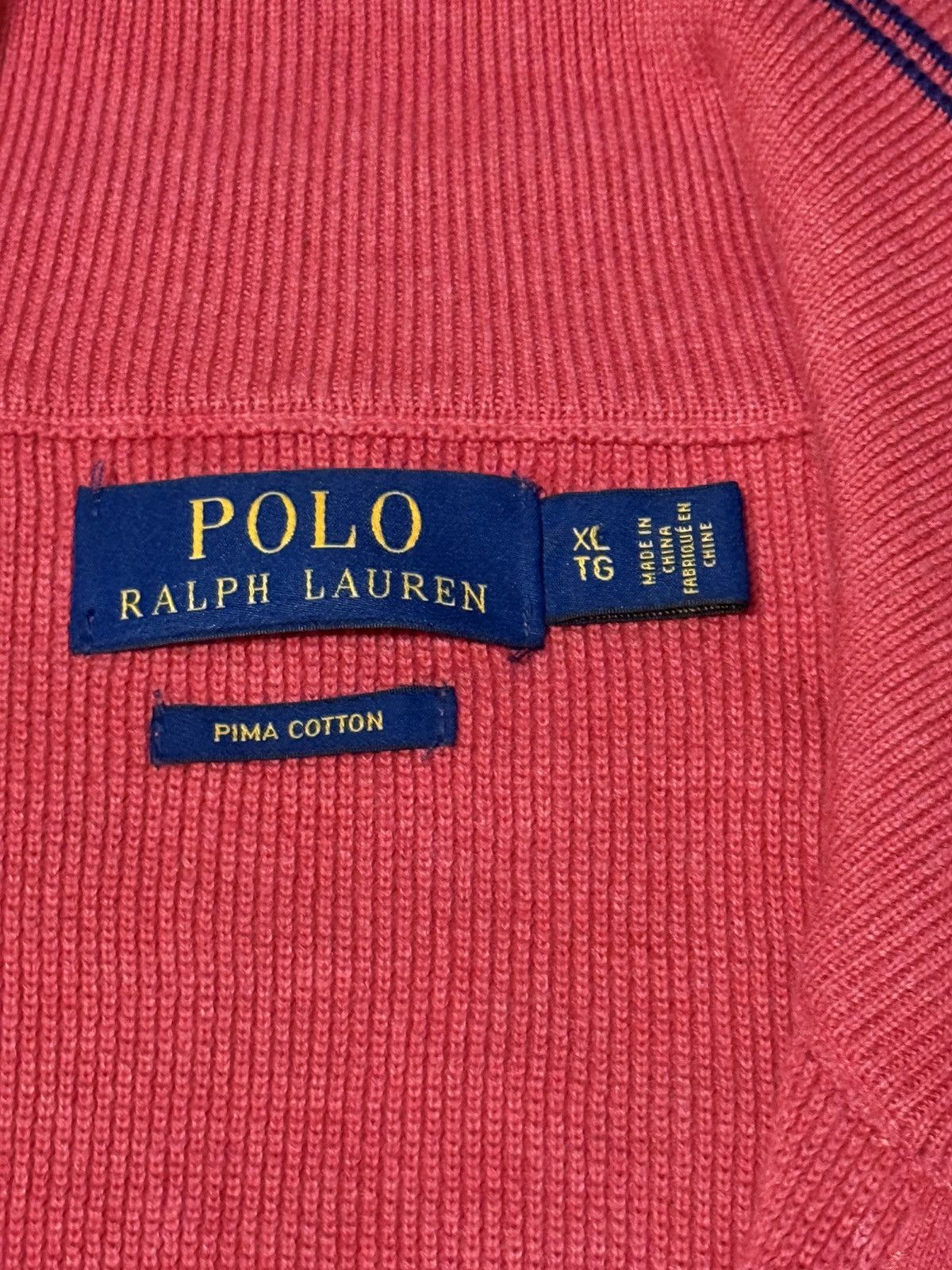 Polo Ralph Lauren Polo Ralph Lauren Pima Cotton Quarter Zip Sweater Pink XL Size US XL / EU 56 / 4 - 7 Thumbnail