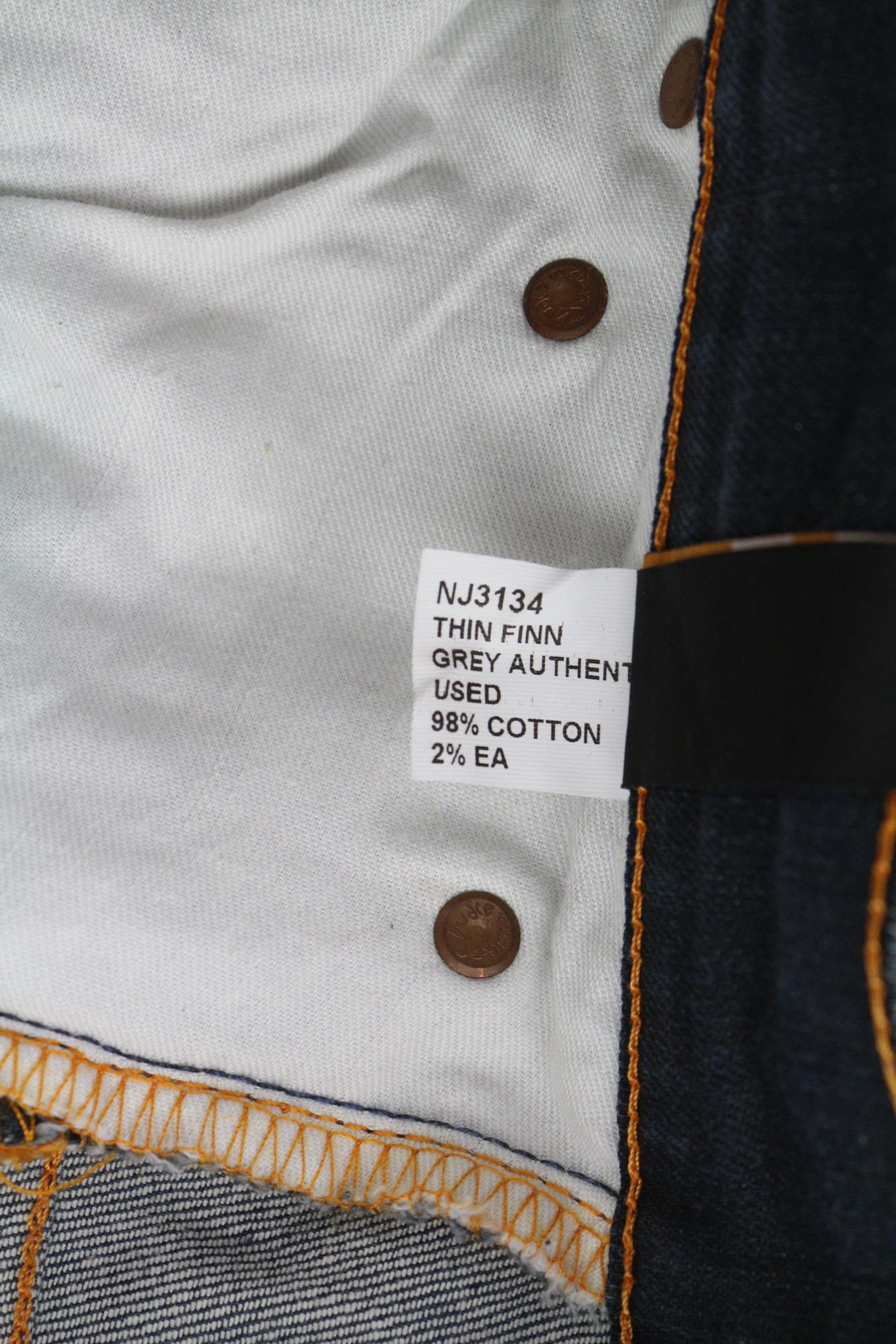 Nudie Jeans THIN FINN GREY AUTHENTIQUE USED W29/L34 Faded Jeans 80416 Size US 29 - 8 Thumbnail