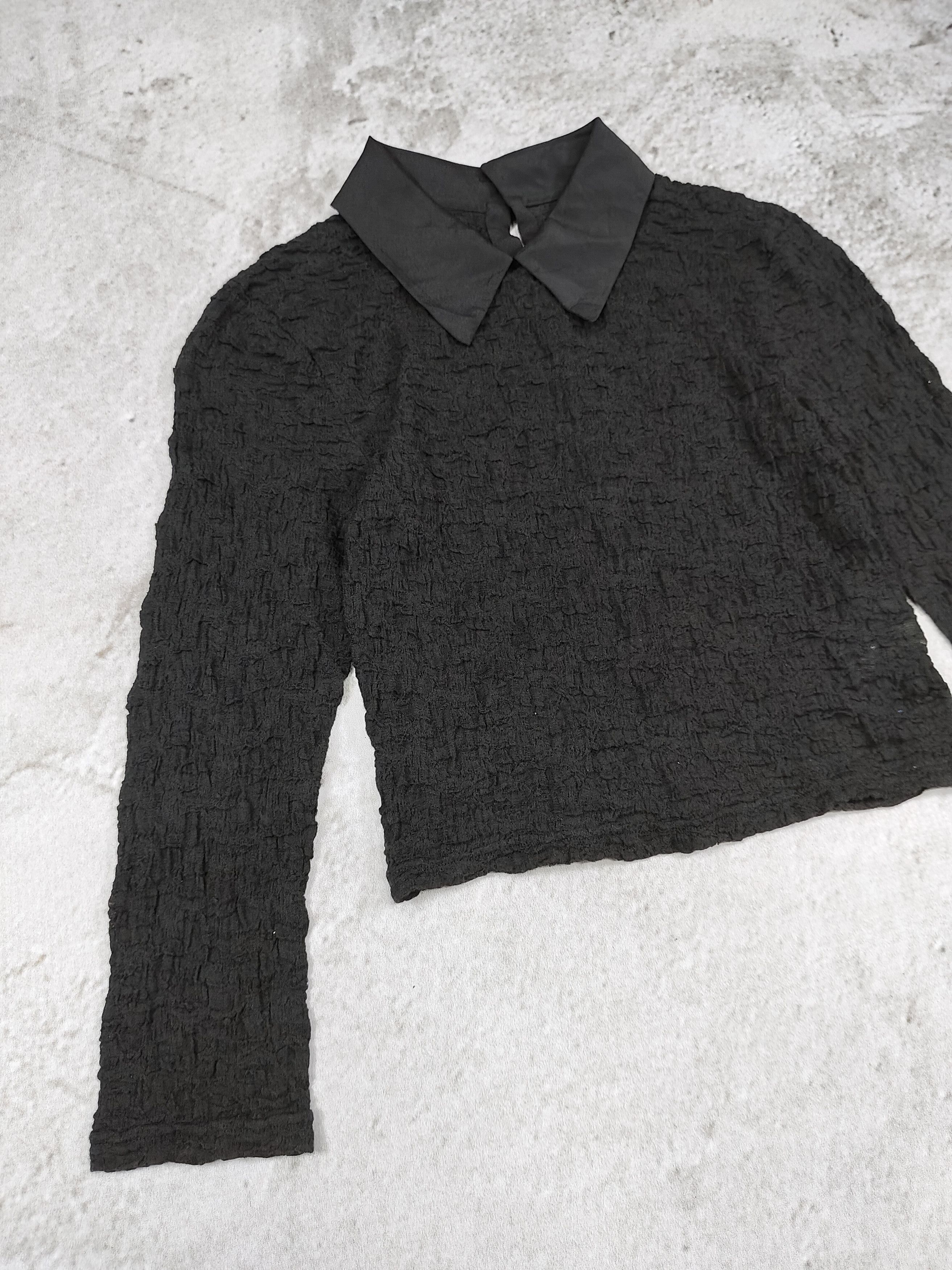 Japanese Brand Snidel🇯🇵 Gothic Cropped Textured Lace Peter Pan Collar Top Size S / US 4 / IT 40 - 7 Thumbnail