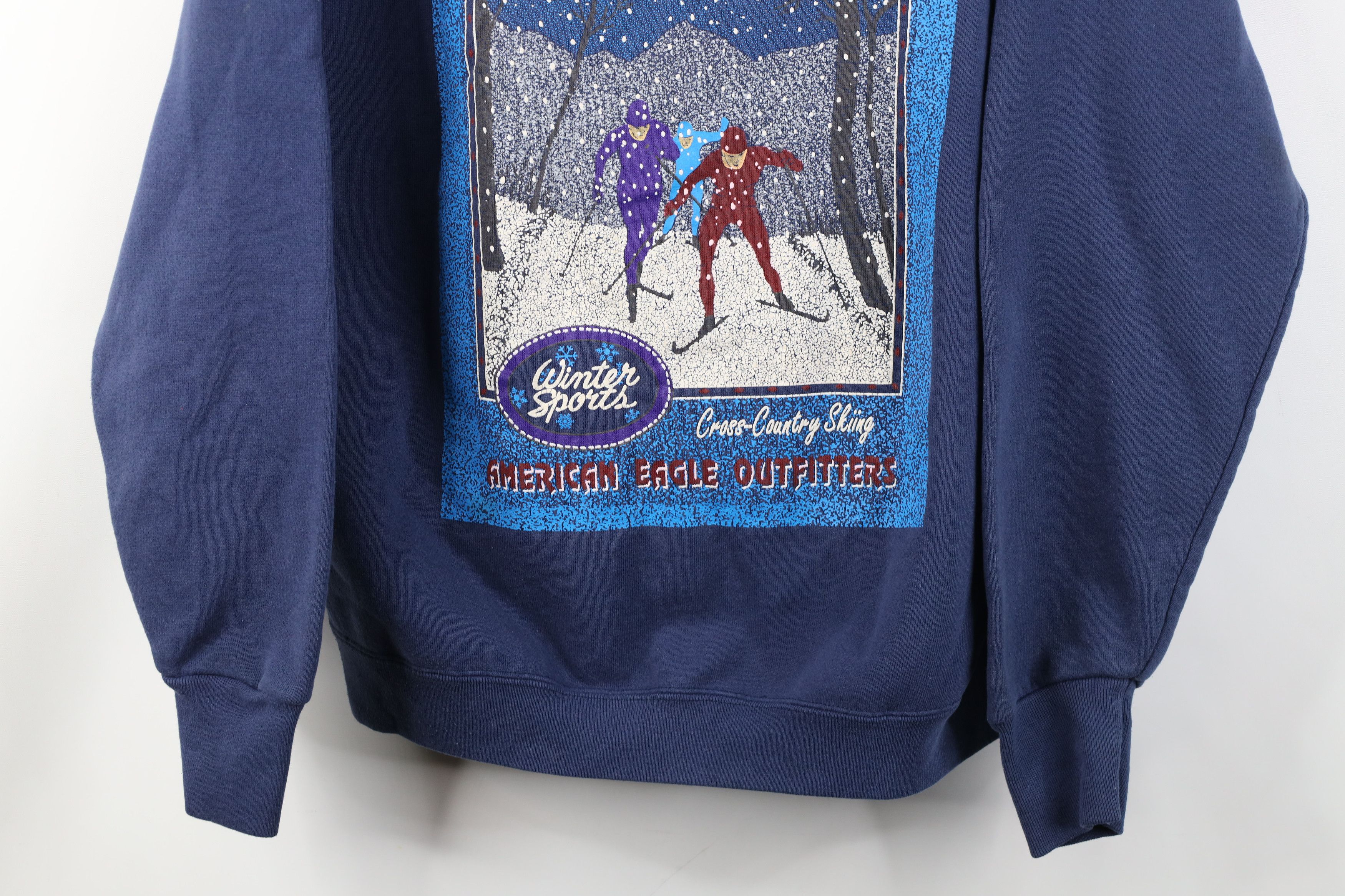American Eagle Outfitters Vintage 90s American Eagle Outfitters Skiing Sweatshirt Size US L / EU 52-54 / 3 - 3 Thumbnail
