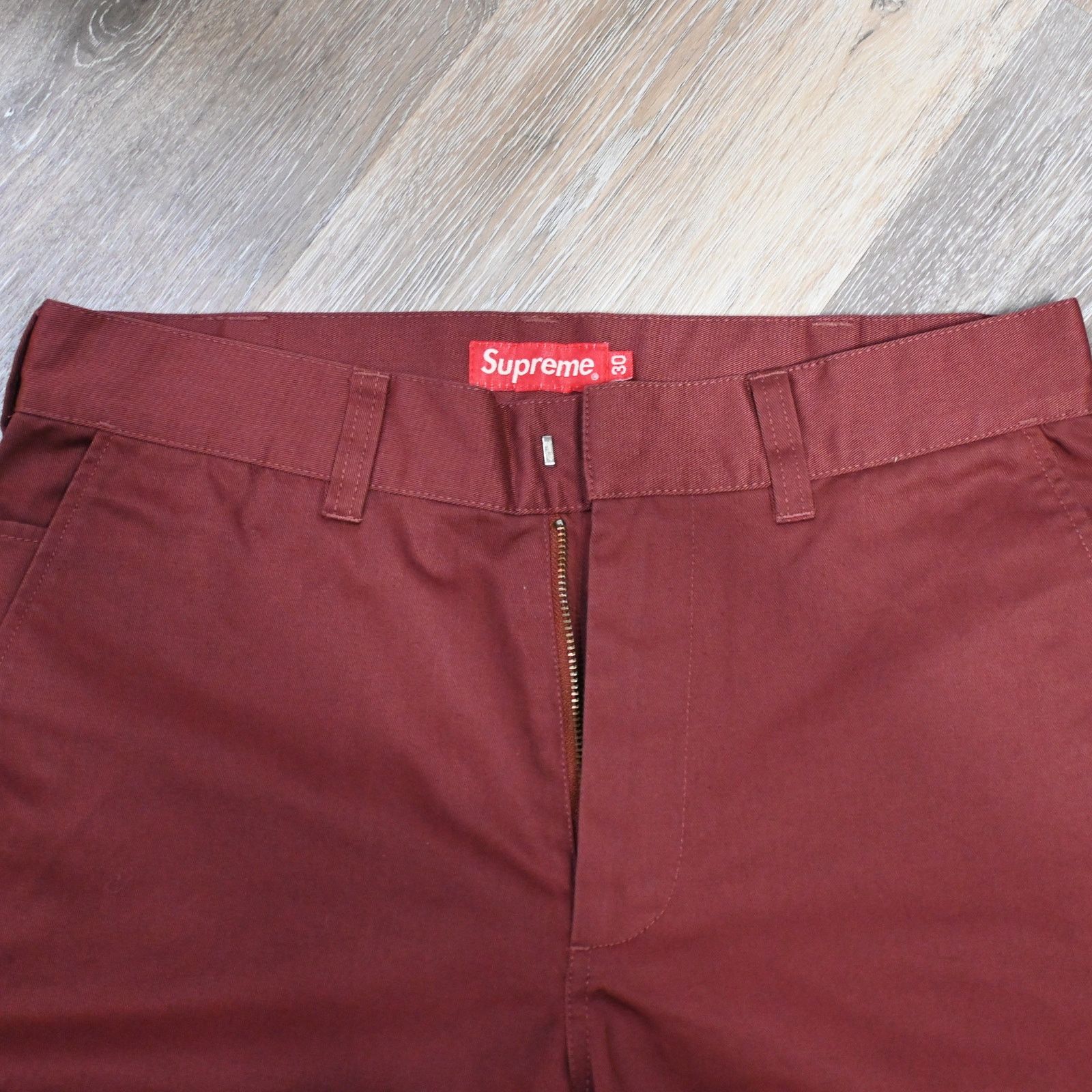 Supreme Supreme Work Pants Burgundy Red Size 30 Straight Leg Cotton Size US 30 / EU 46 - 3 Thumbnail