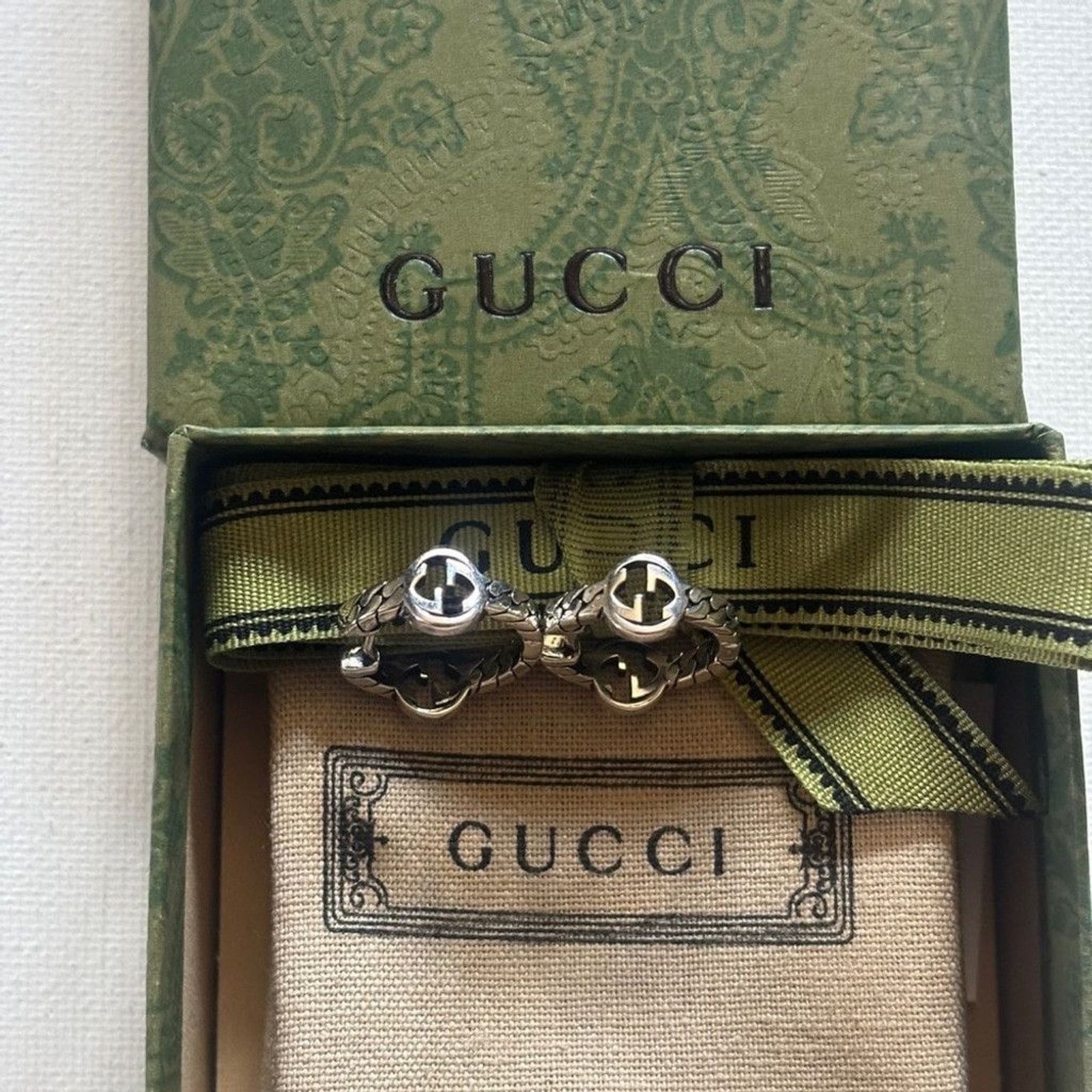 Gucci Gucci Sterling Silver Interlocking G Hoop Earrings Size ONE SIZE - 7 Thumbnail