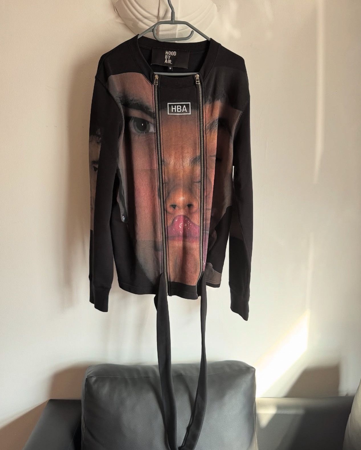 Hood by air 15FW face print double zipper long sleeve