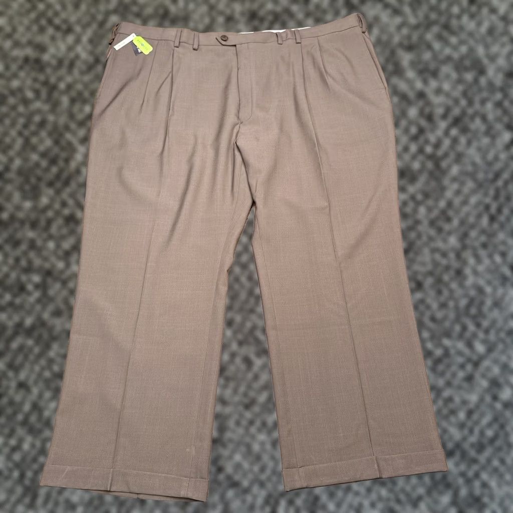 Haggar Haggar Dress Pants 52x30 Brown Classic Fit Men Pants Straight Inseam 30 Inseam Polyester Solid Classic Size US 36 / EU 52 - 1 Thumbnail