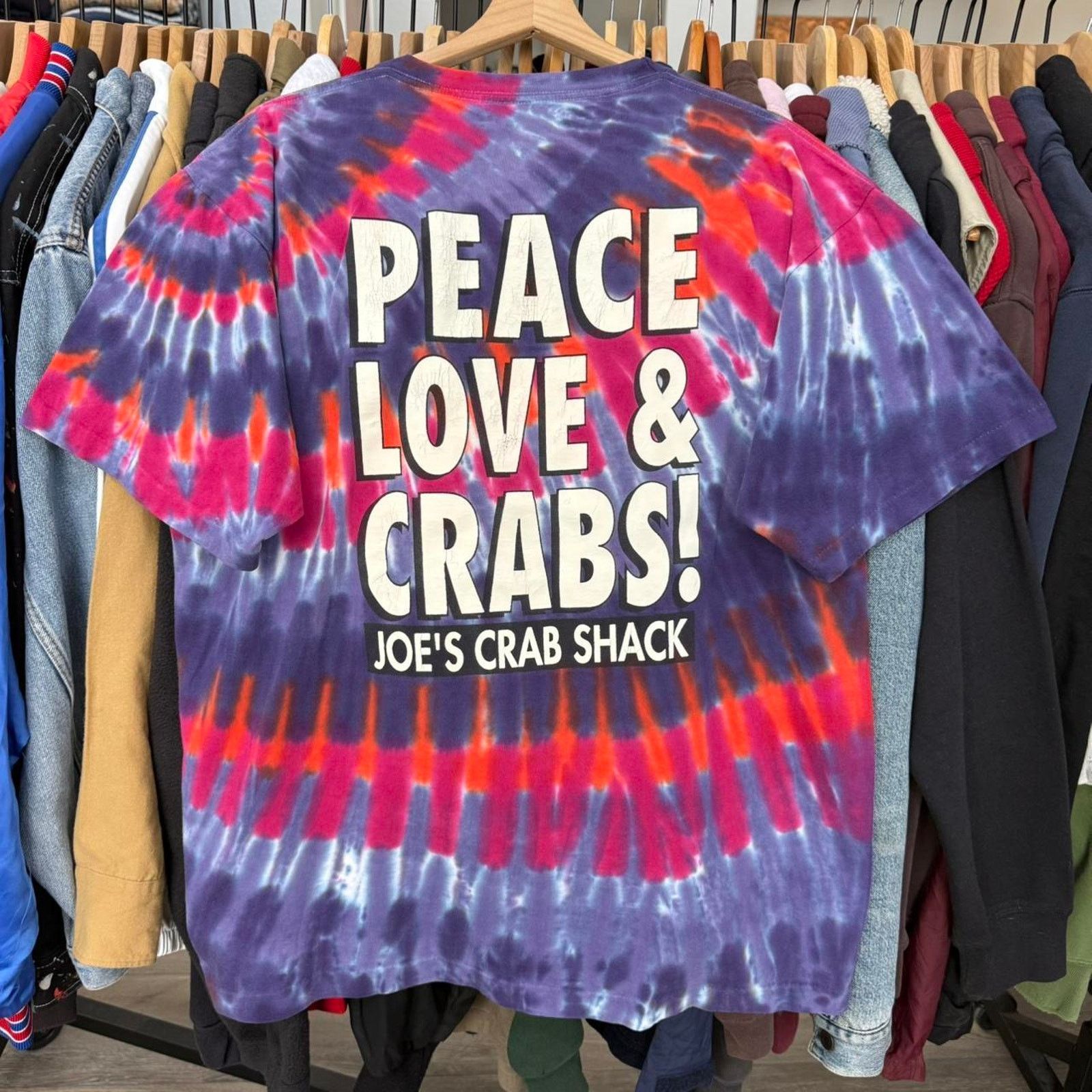 Other Vintage 90s Joes Crab Shack Tie Dye Single Stitch T-Shirt Size US XL / EU 56 / 4 - 1 Thumbnail