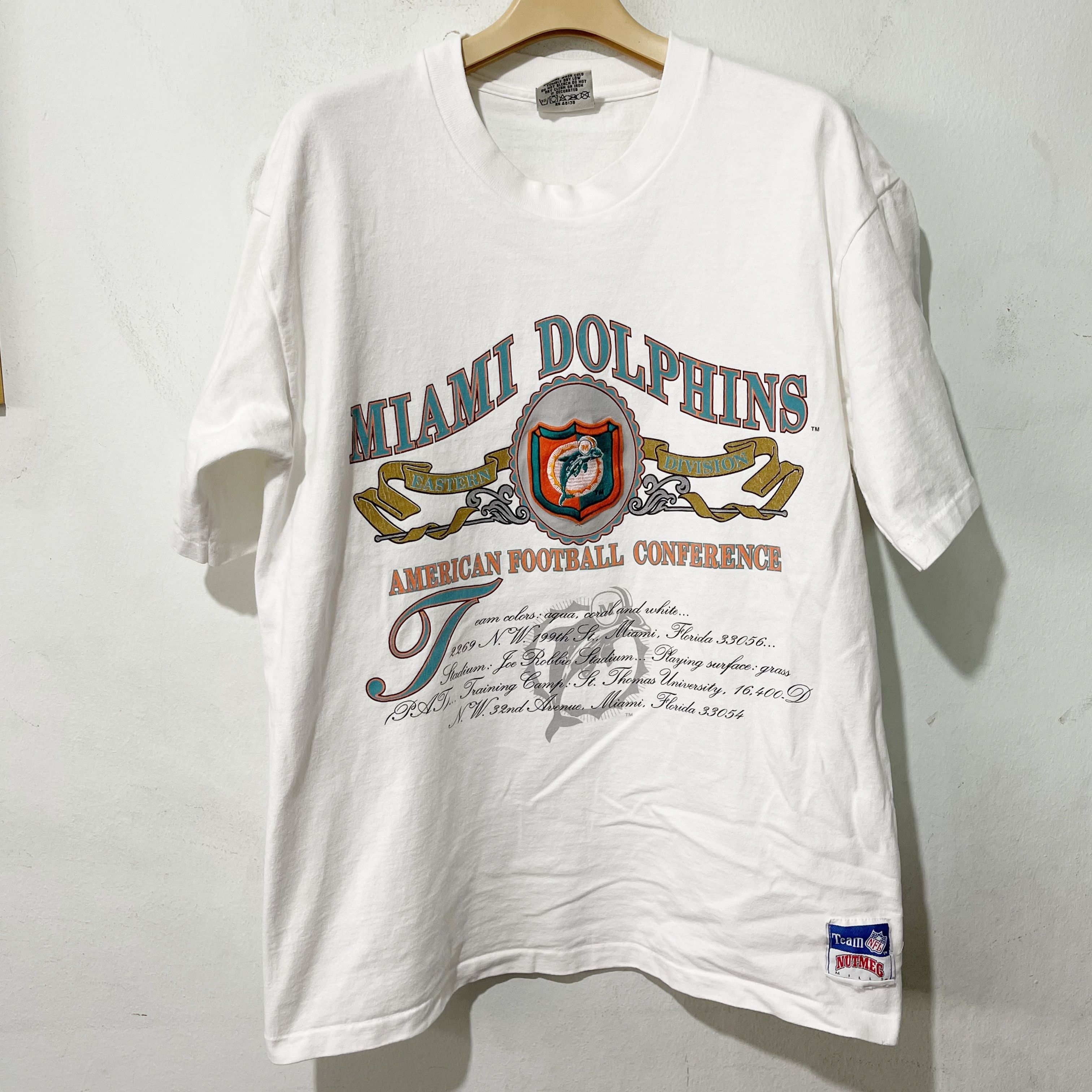 NFL Vintage 90s Miami Dolphins T-Shirt Size US L / EU 52-54 / 3 - 1 Thumbnail