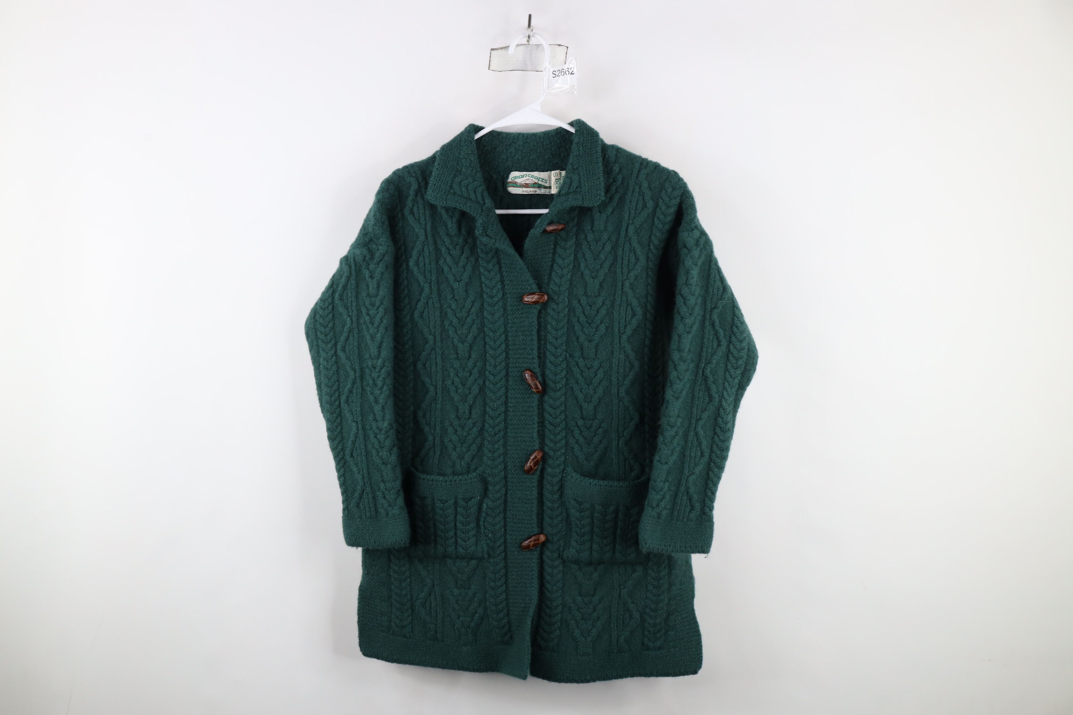 Vintage Vintage 90s Streetwear Cable Knit Fisherman Cardigan Sweater Size S / US 4 / IT 40 - 1 Thumbnail