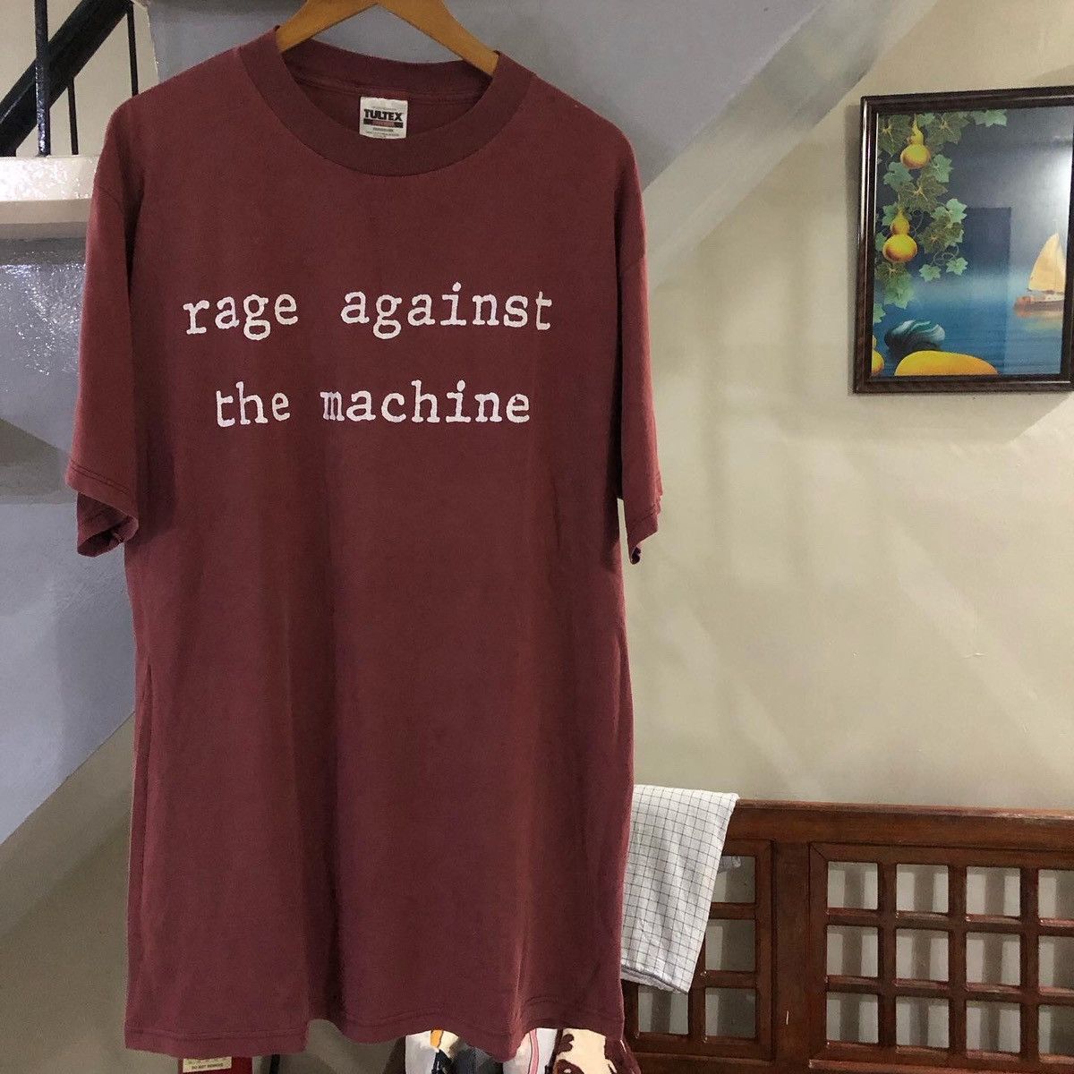 image of Band Tees x Vintage 90's Rage Against The Machine Ratm in Maroon, Men's (Size XL)