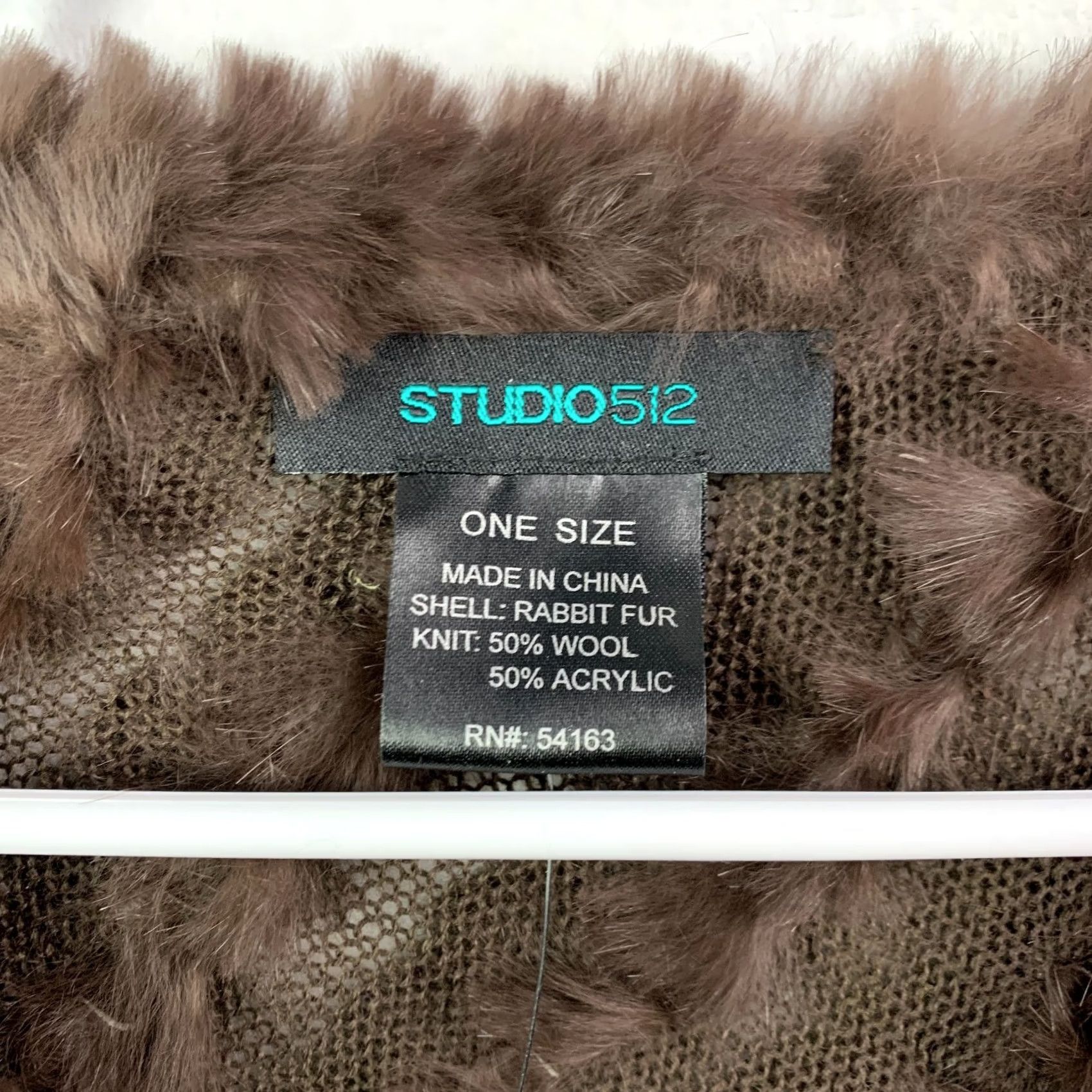 Vintage VINTAGE JcPenney Studio 512 Rabbit Fur Wool Blend Brown Soft Fluffy Poncho Jacket NWT Size ONE SIZE - 3 Thumbnail