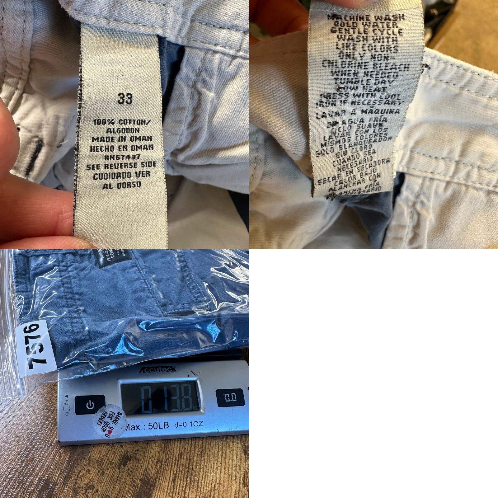 Vintage Polo Jeans Co. Ralph Lauren Cargo Shorts Mens 33 Blue Surplus Cinch Back Flat Front 10 In Inseam Regular Rise 90s USA Preppy Casual Workwear Size US XS / EU 42 / 0 - 8 Thumbnail
