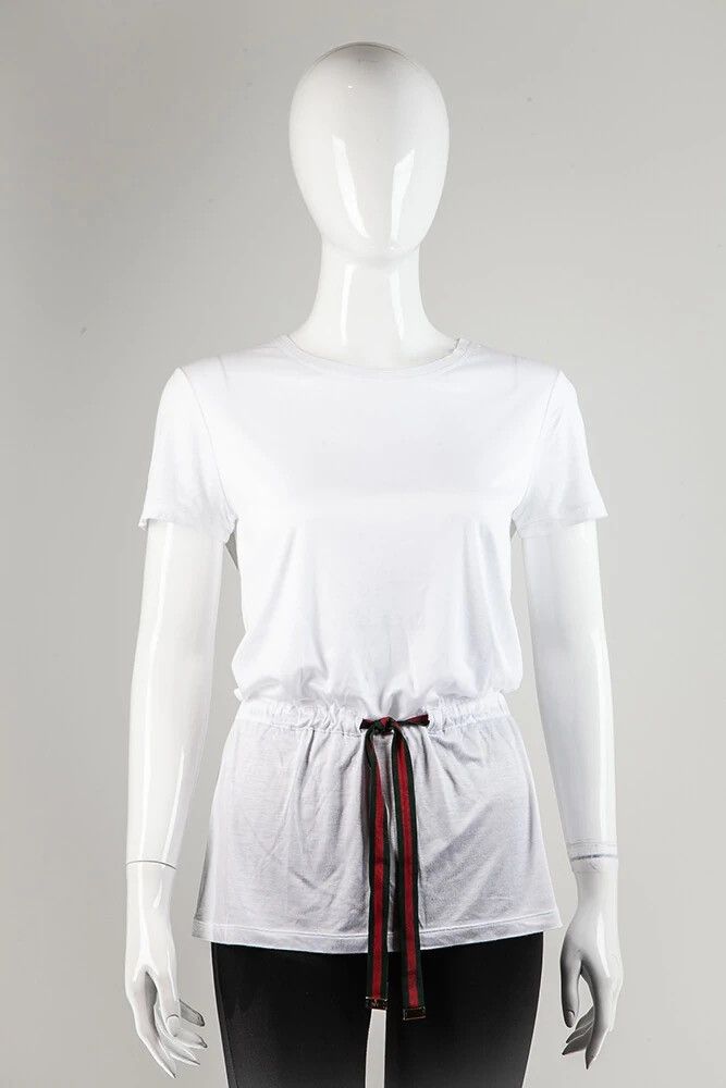 Gucci Gucci White Modal Web Belt Top L Size L / US 10 / IT 46 - 9 Thumbnail