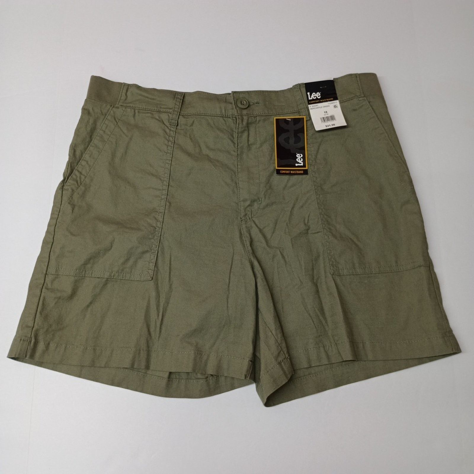 Lee Lee Bermuda Shorts Womens Size 18 Green 6" Ins Comfort Waist Size 40" / US 18 - 1 Thumbnail