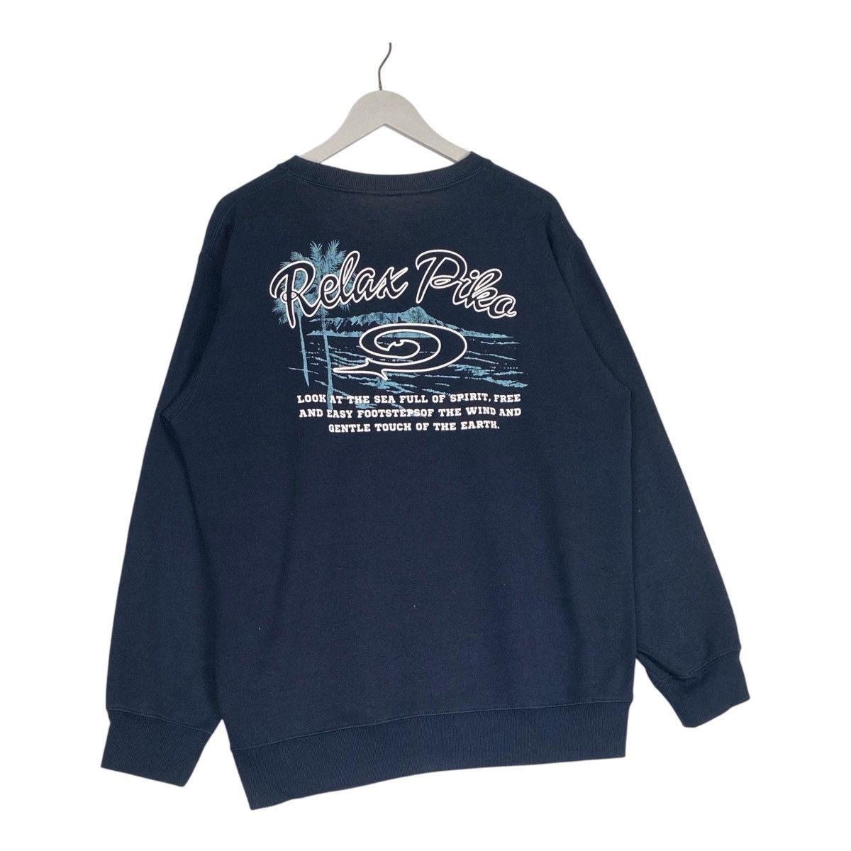 Designer × Vintage Vintage Piko Hawaiian Printed Crewneck Sweatshirt Navy Blue Size US L / EU 52-54 / 3 - 6 Thumbnail